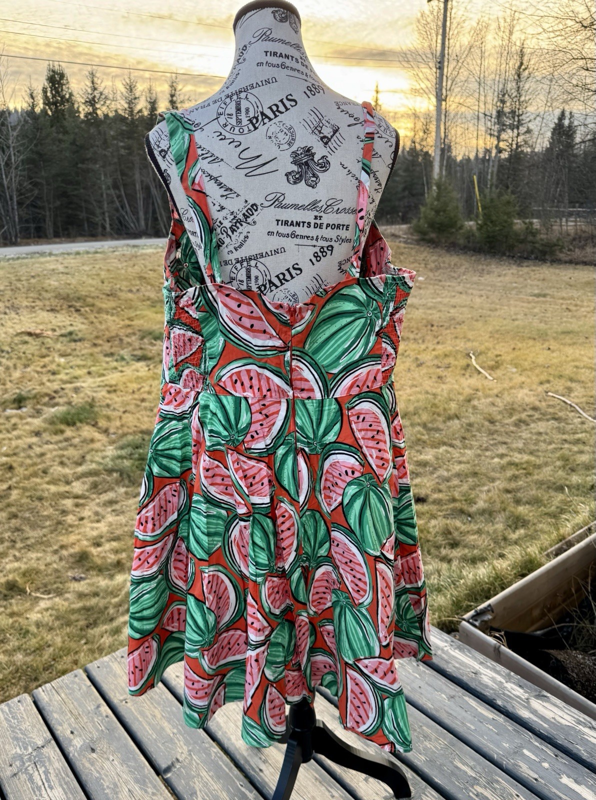 Hell Bunny Pin Up Dress Mini Watermelon Patterned Pockets 50’s Retro