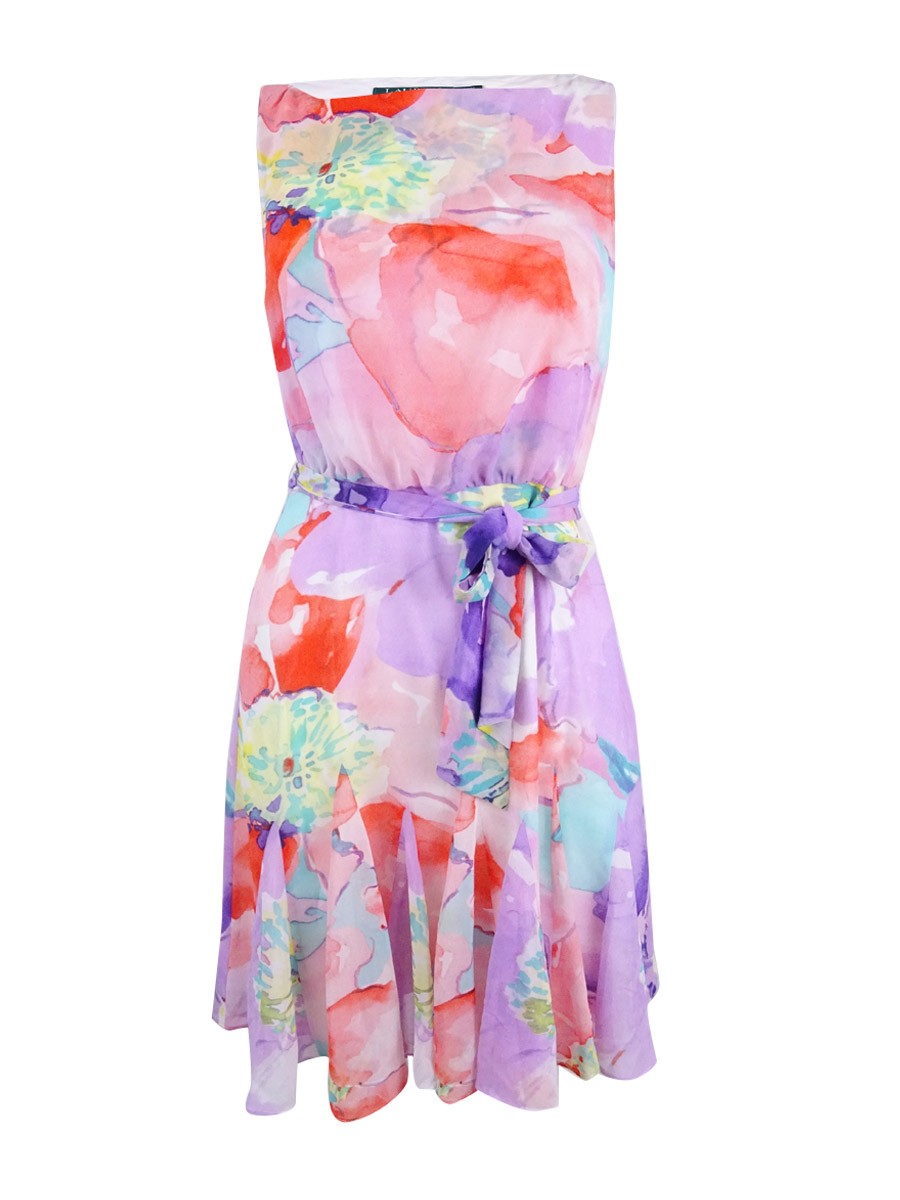 Lauren by Ralph Lauren Women’s Floral Flare Georgette Dress 190866218470