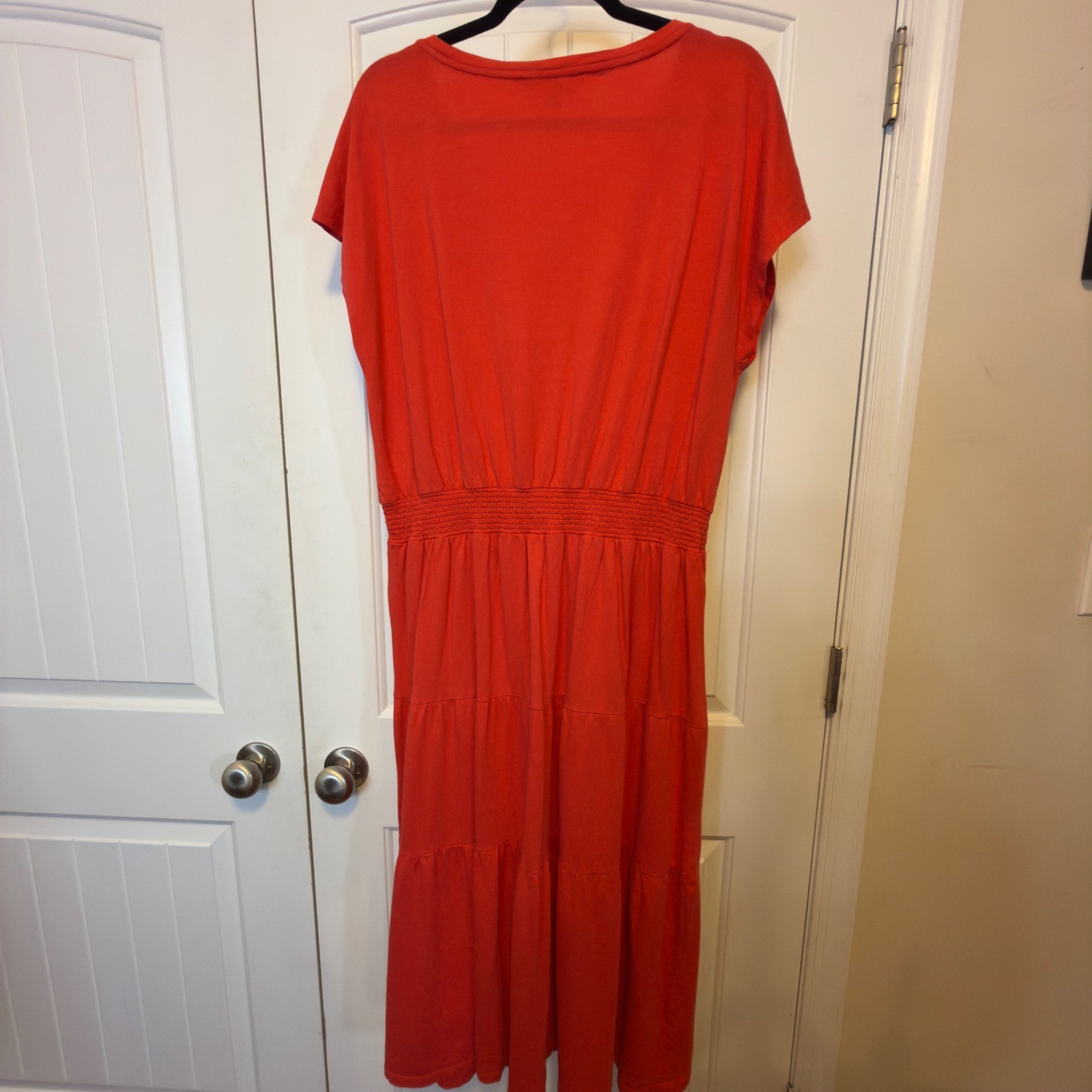 Tommy Hilfiger Large Nautical Midi Preppy Americana Coastal Elastic Tiered Dress