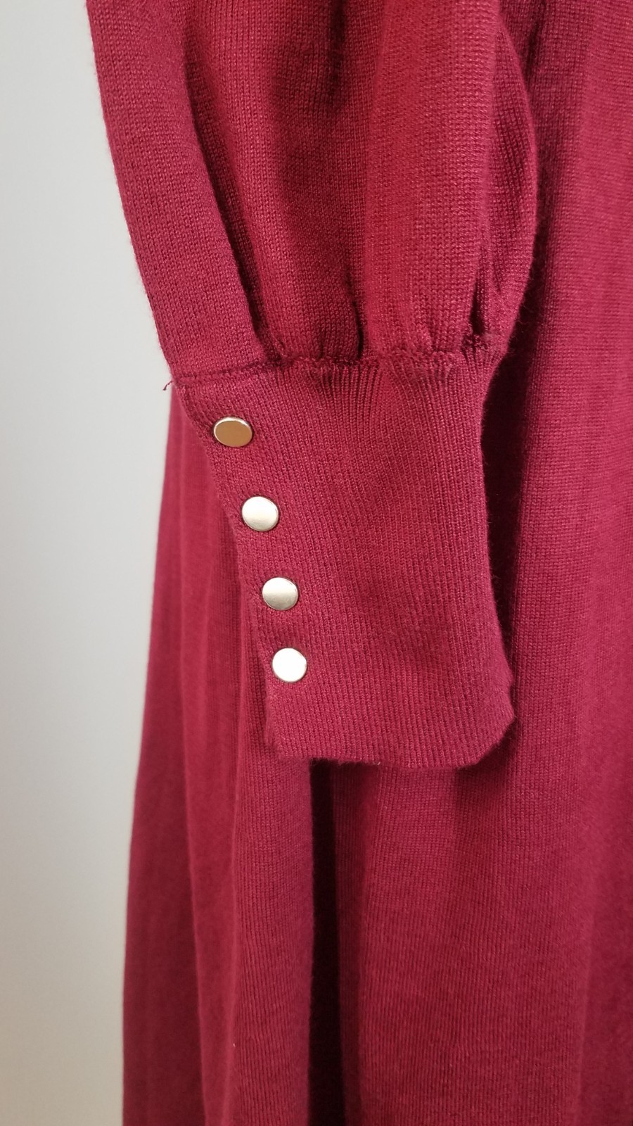 Maia Sweater Dress Size XL Red Knit Long Sleeve Mock Neck Midi Belted 5493