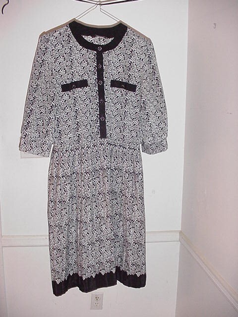 Vintage Breli Originals 1980s Dress Career Office Black & Brown Size 14
