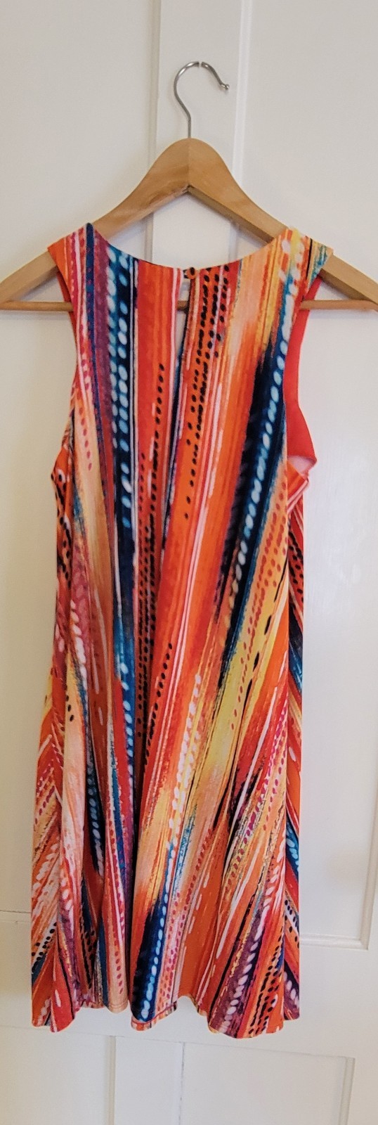 Colorful Boho Chic Embroidered Neckline Dress Size 6