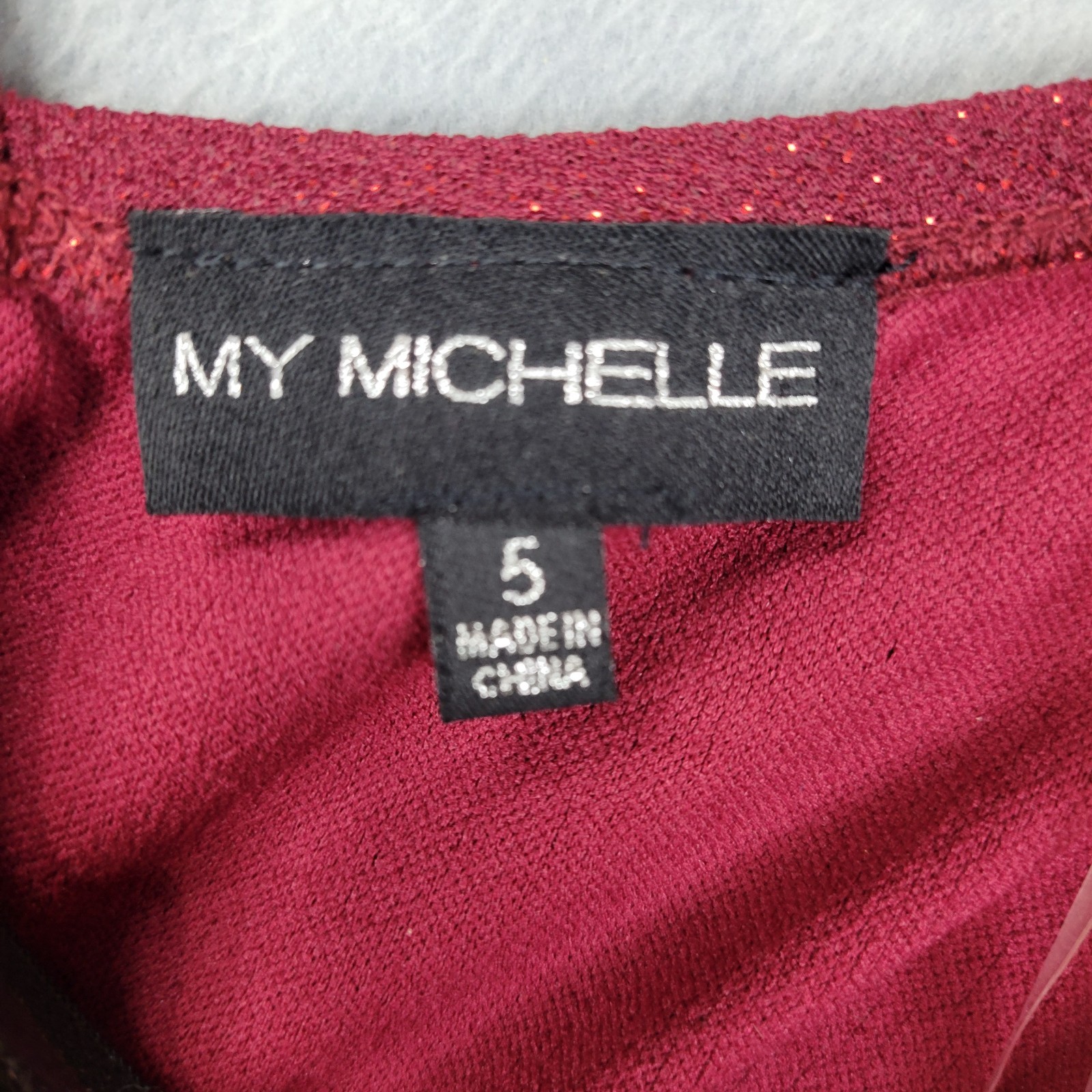 My Michelle Mini Dress Red Glitter Short Sleeve 90s Vintage Goth Womens 5 NWT