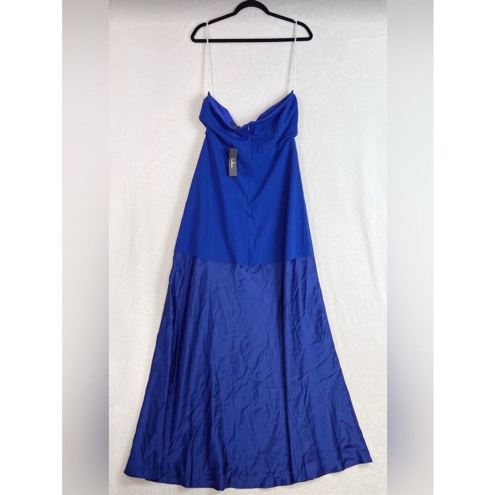 Lulus Compelling Style Royal Blue Strapless A-Line Maxi Dress Size XL NWT