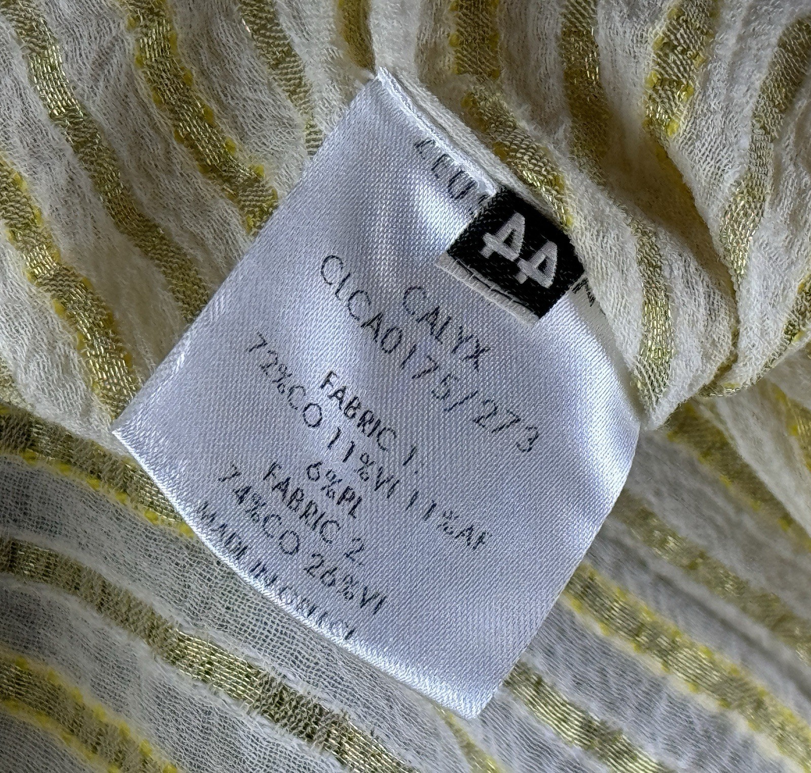 ZEUS DIONE Yellow Striped Oversize Kaftan Style Kimono Dress Size 44