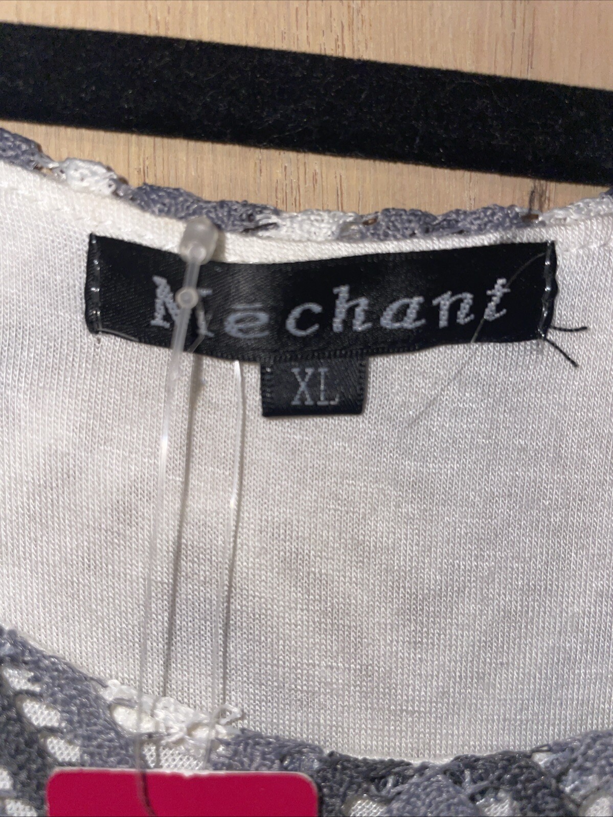NWT Mechant Crochet Blue White Grey Zig Zag Chevron Bold Pattern Dress X-Large