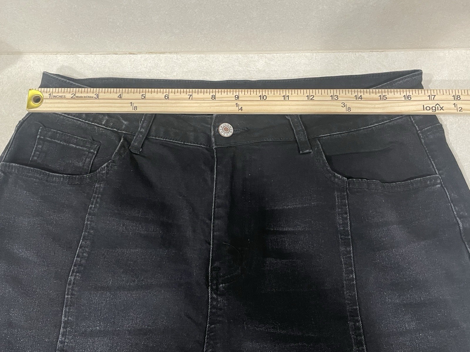EVALESS Womens Baggy Jeans High Waist Straight Leg Wide Leg Stretchy Size 16