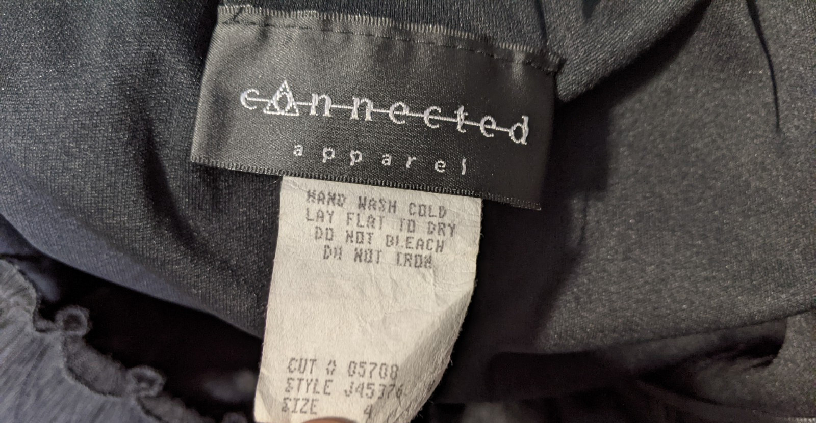 CONNECTED APPAREL Women’s Sheer Black Dress Sz 4 100% Polyester Solid Liner EUC