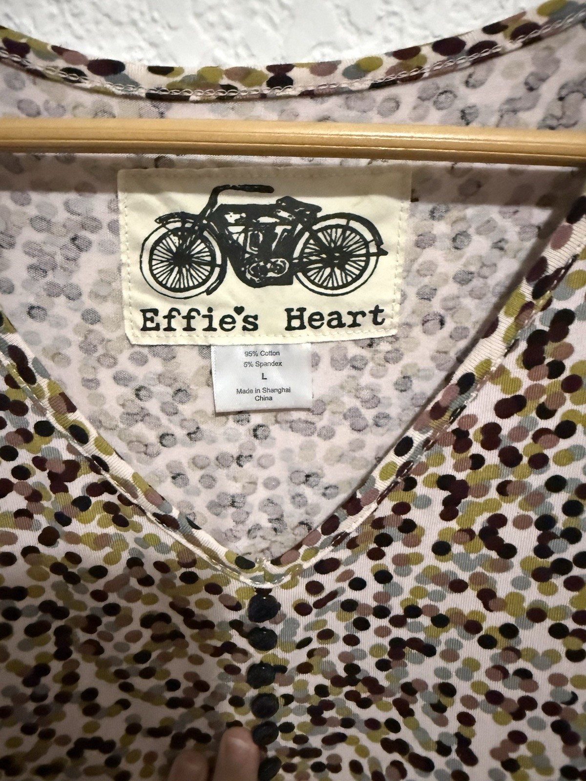 Effies Heart Womens Polka Dot Scoop Neck Dress, Size Large