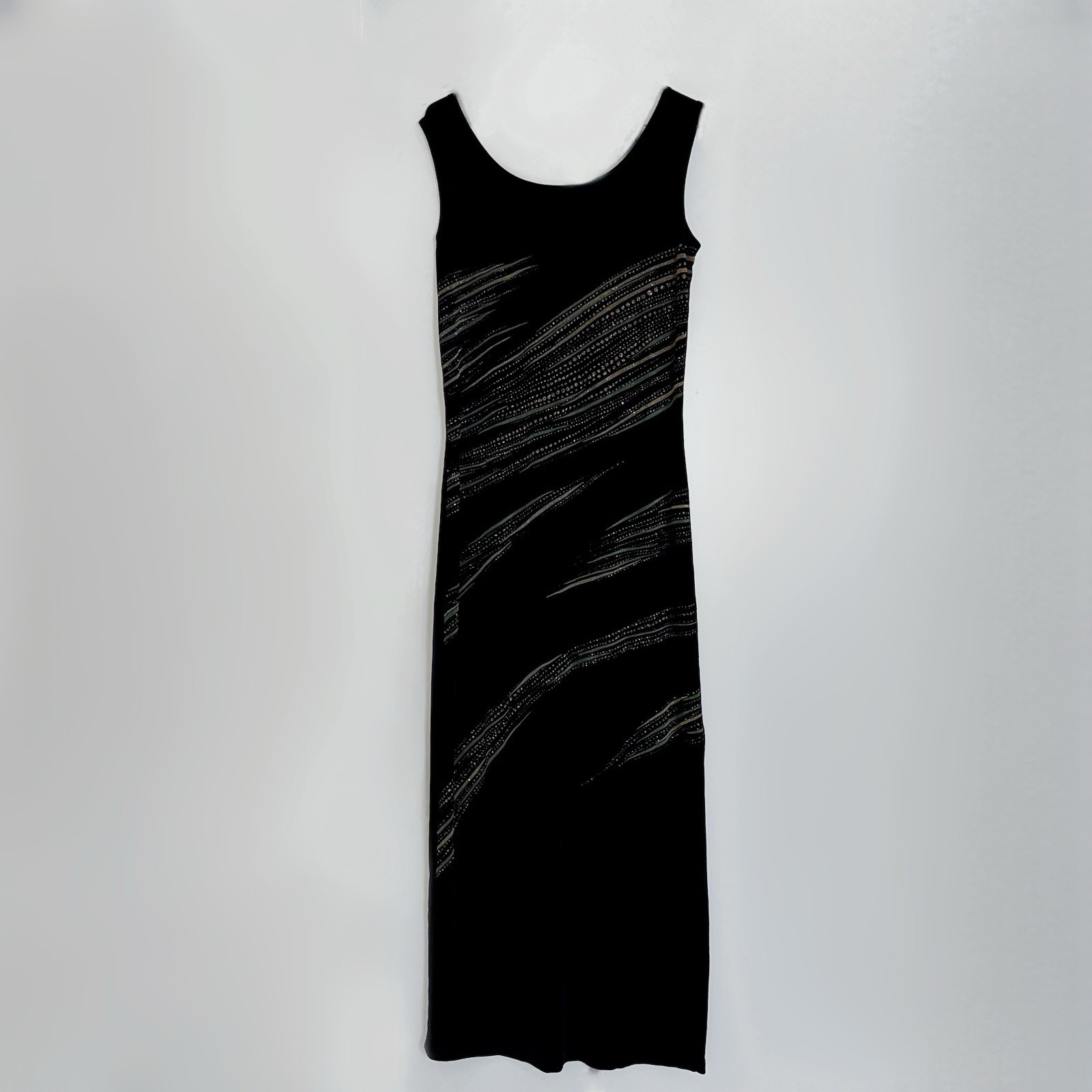 Picadilly Womens SMALL Dress Glitter Slinky Whimsygoth Black Y2K Stretch Vintage