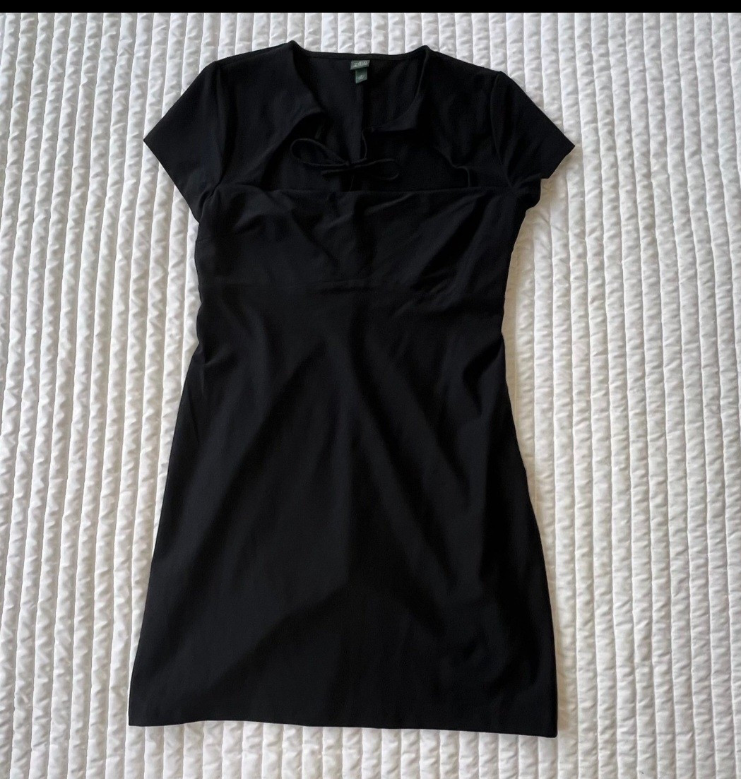 Wild Fable Black Bodycon Short Dress V-Neck Cap Sleeve Solid Women’s Size S