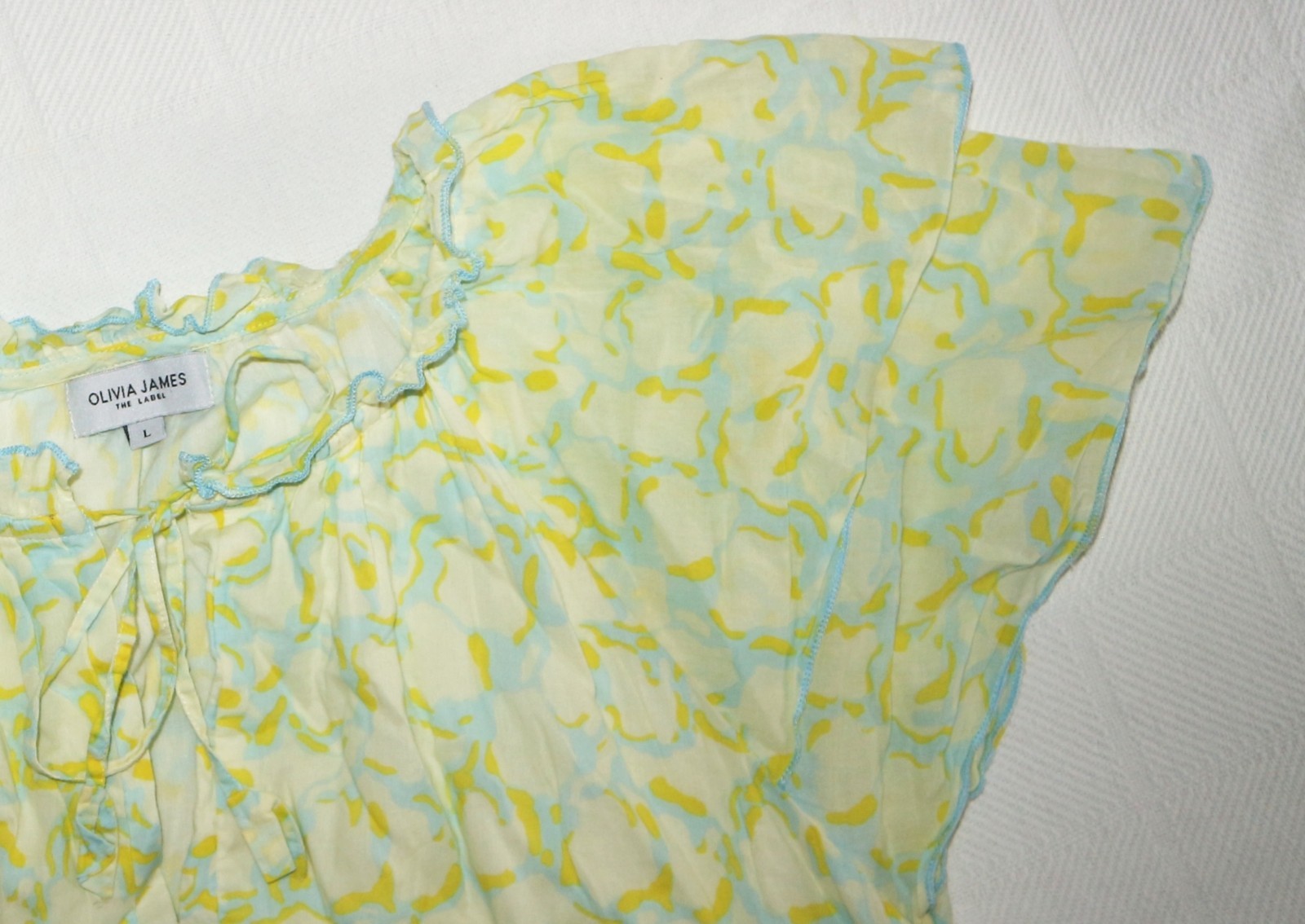 OLIVIA JAMES THE LABEL Slip-ln Ruffled Mini Drs 46 In Chst 34 In Lng Sz L EXC