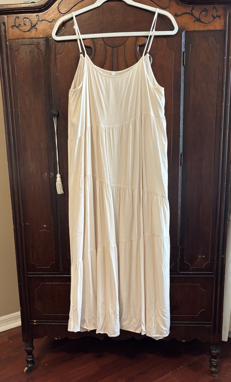 Romantic Boho Prairie Festival Tiered Flowy Breezy Maxi Dress Size M
