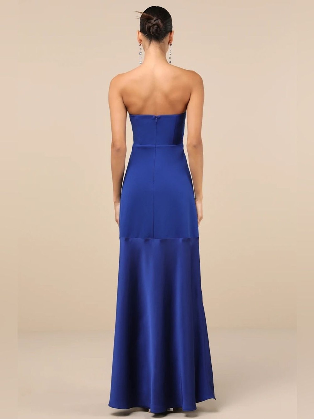 Lulus Compelling Style Royal Blue Strapless A-Line Maxi Dress Size M NWT