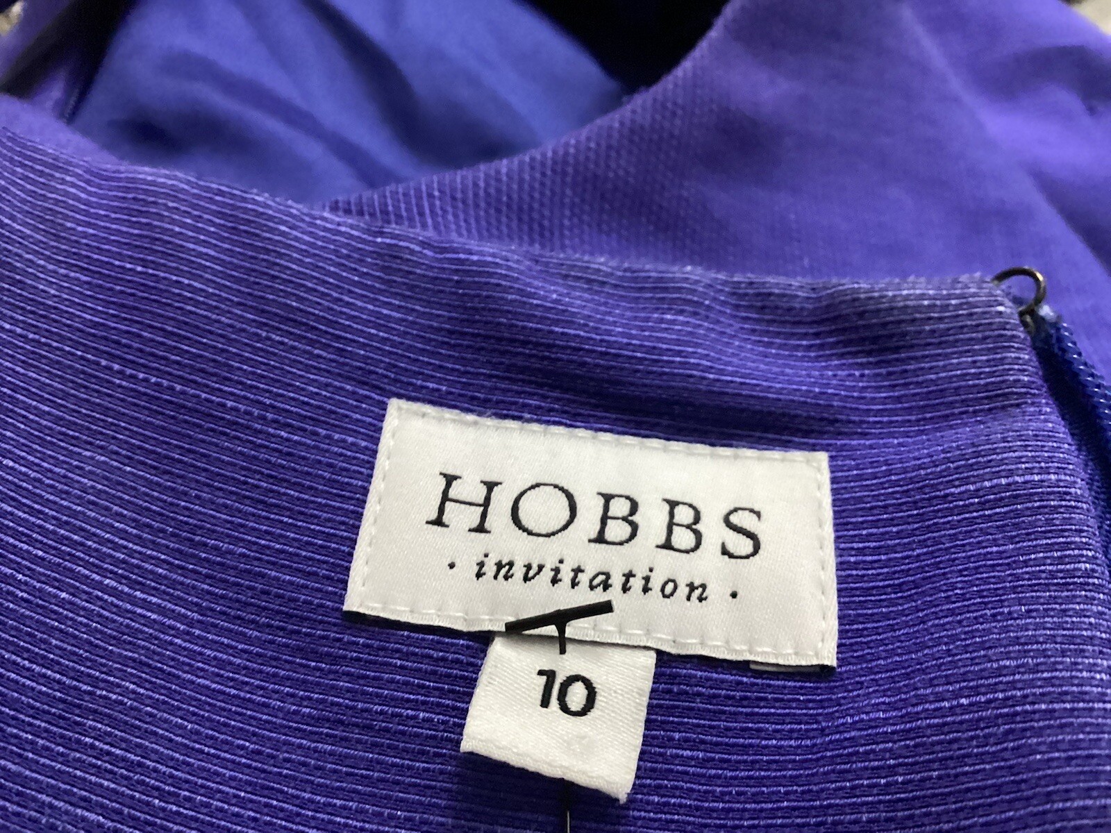 Hobbs Blue Cotton Dress Size 10 + Jacket Size 10 Short 39” Ec Away 30.4