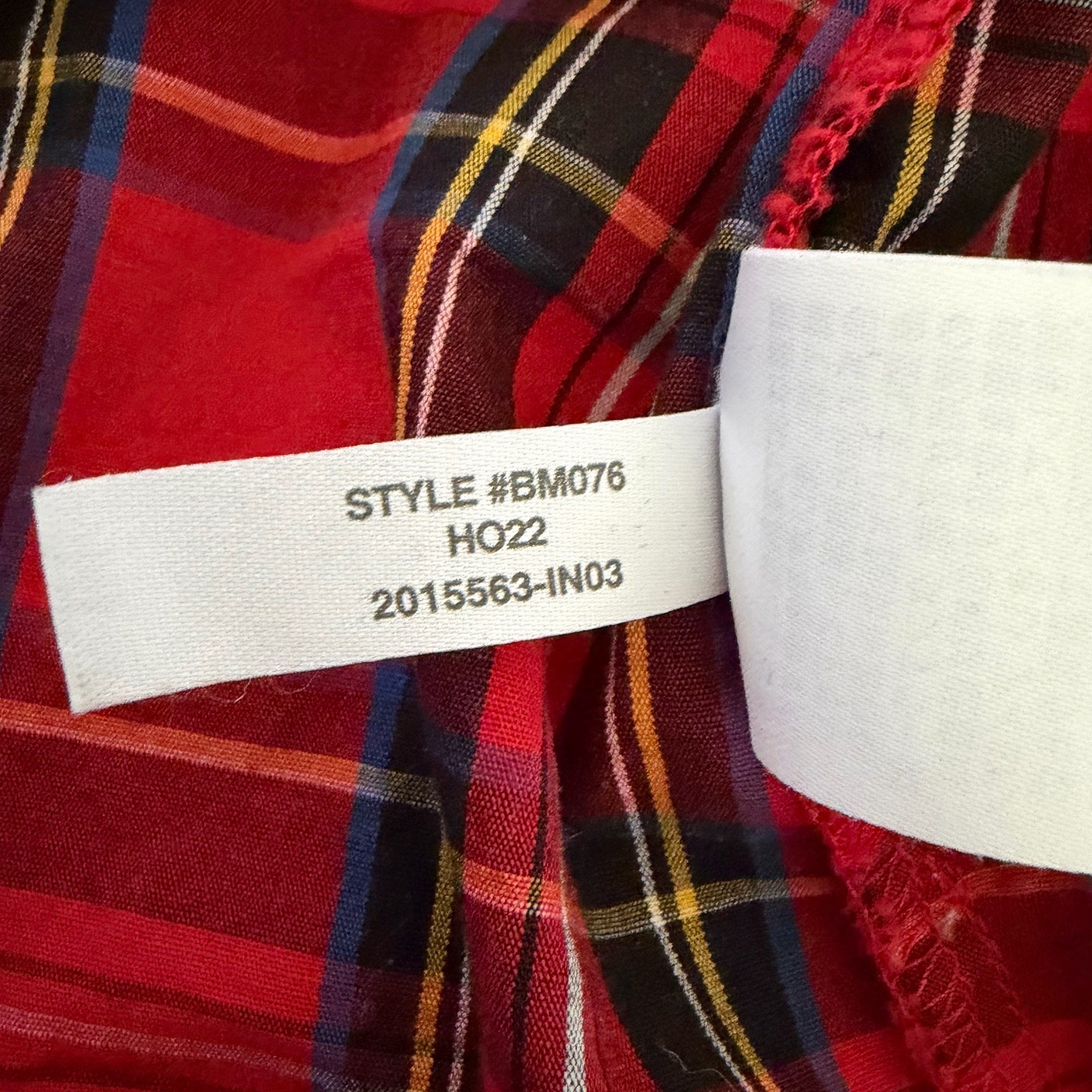 J Crew Red Tartan Plaid Dress Pockets Covered Buttons Puff Sleeves Women’s 4