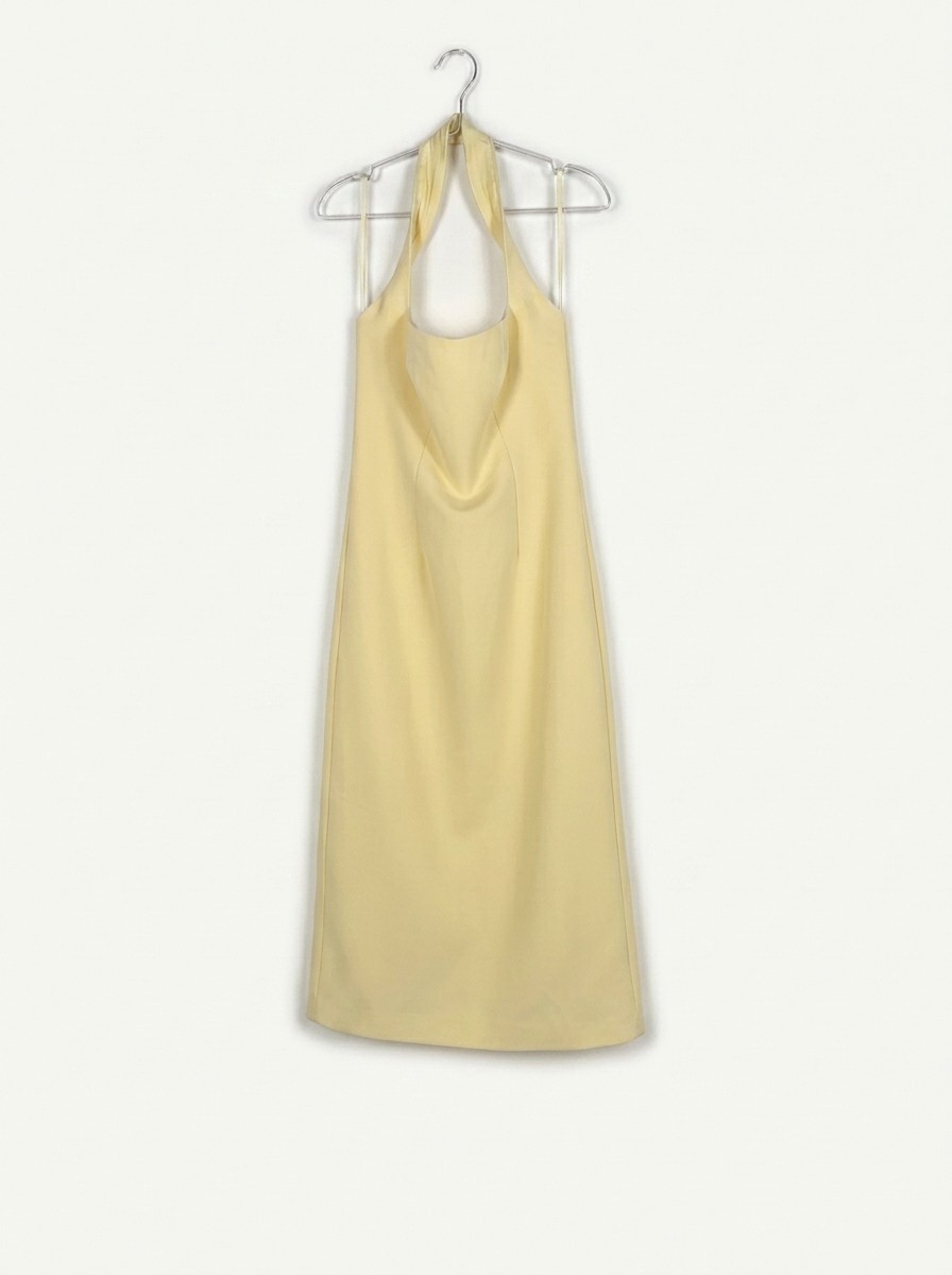 Odd Muse Womens Halter Midi Dress Yellow