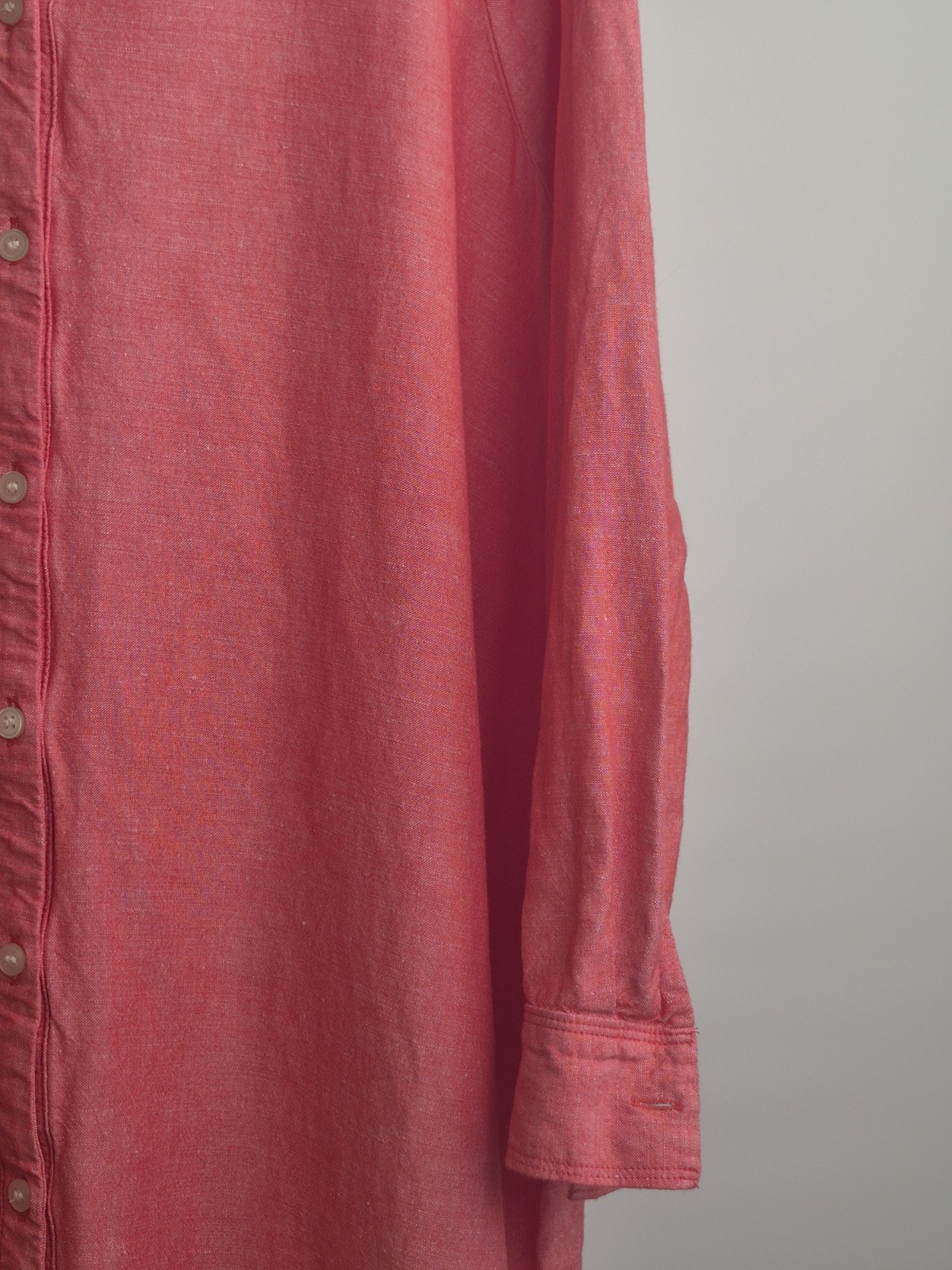 LOFT Plus Size XXL Linen-Viscose Blend Shirt, Coral, Relaxed Fit, Summer Casual