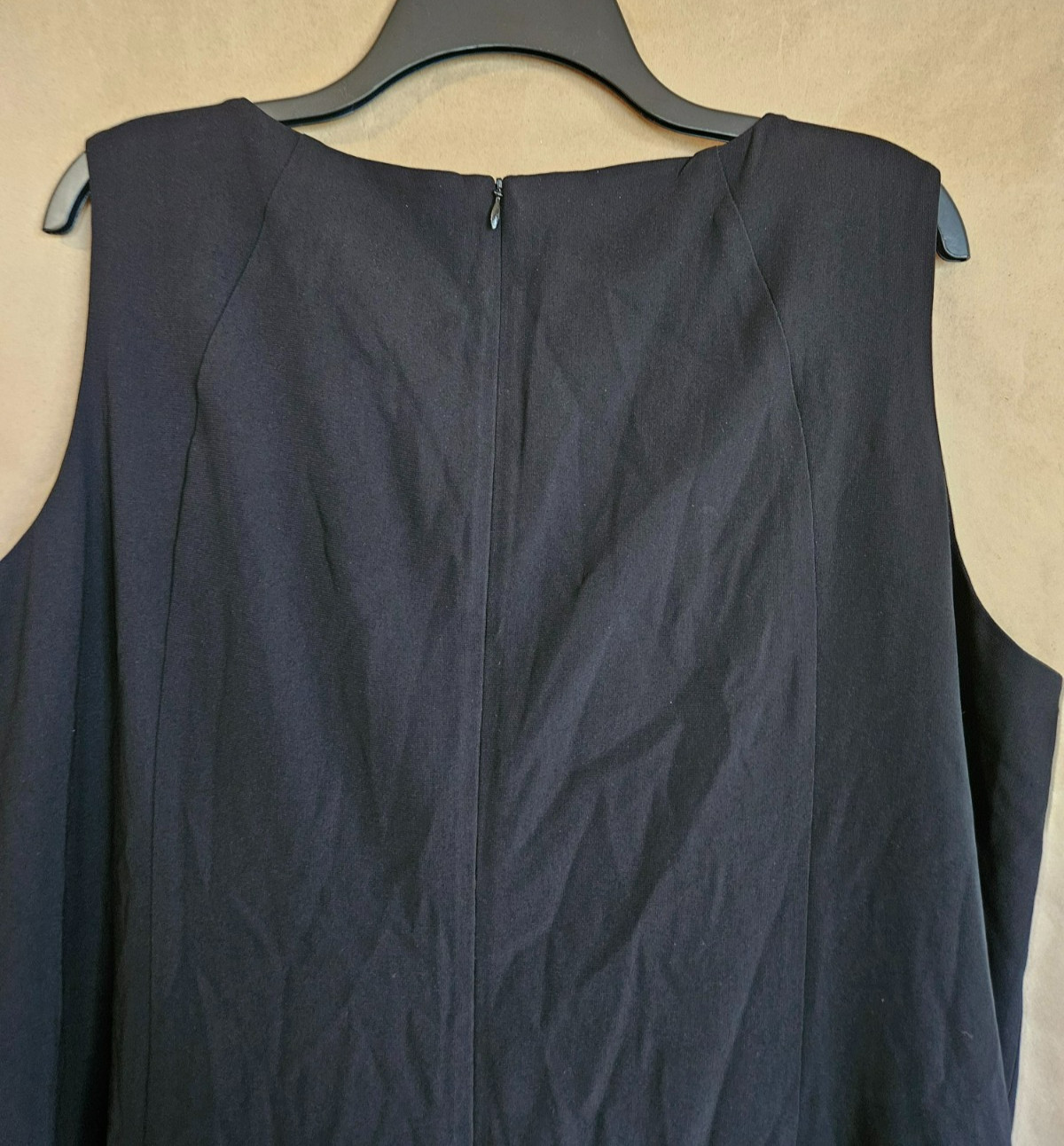 TALBOTS WOMENS SHIFT DRESS LINED SLEEVLESS KNEE LENGTH BLACK SIZE 18W # 4900