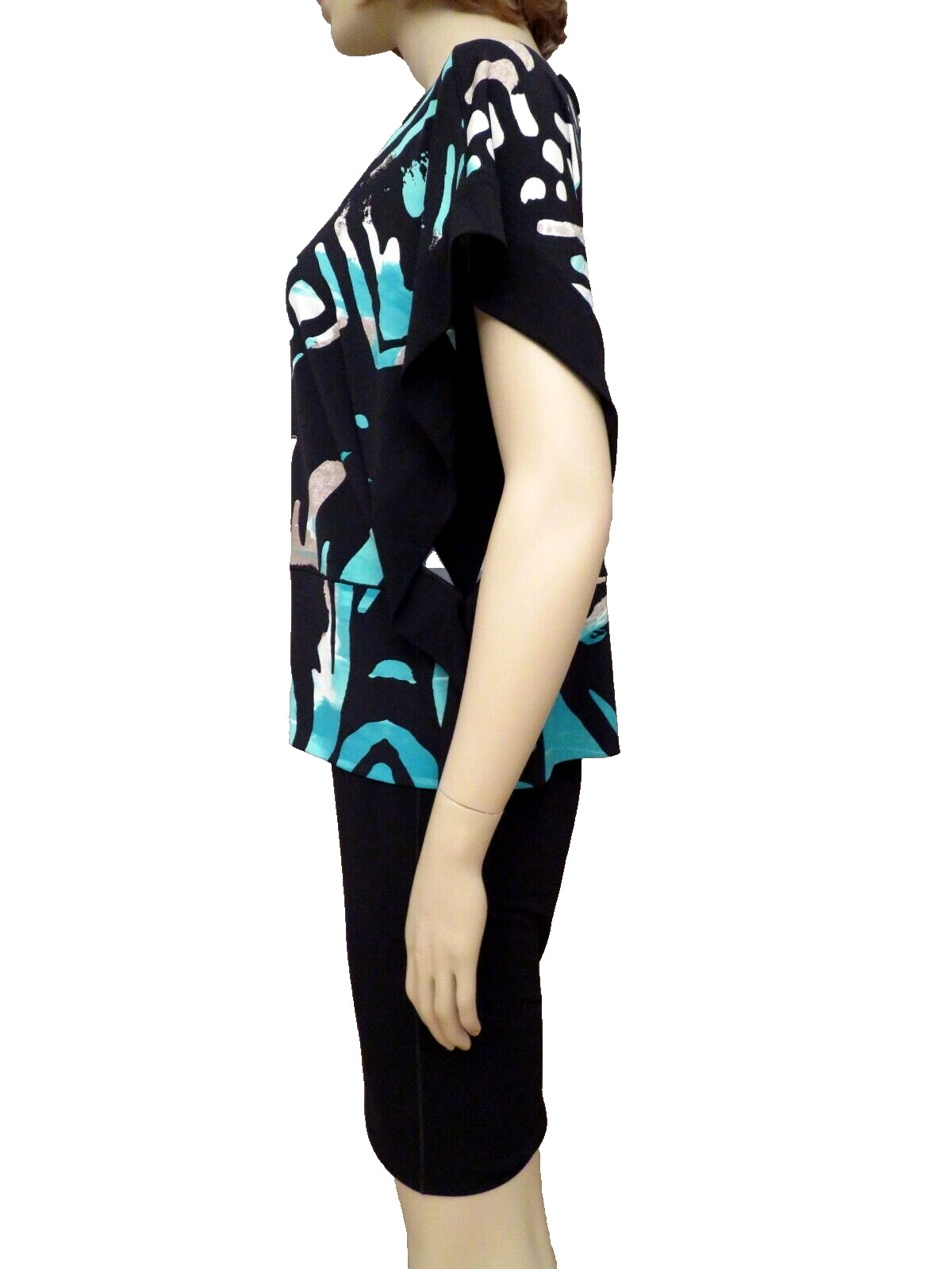 Eva Varro Blouson Knit Tunic Dress M S Kimono Sleeve Two Layers Oversized Fairy