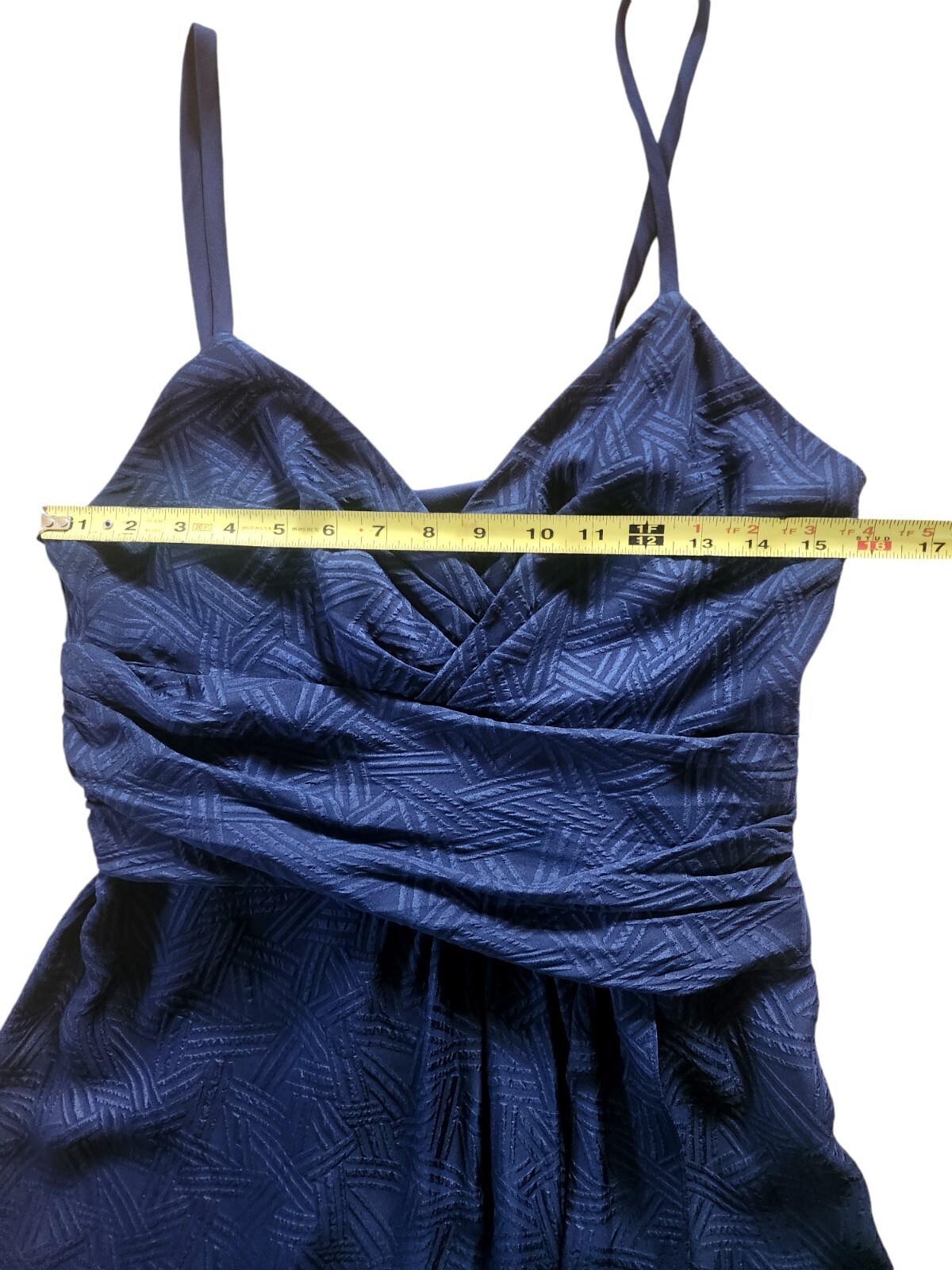 DIANE VON FURSTENBERG Saige Spaghetti Strap Silk Faux Wrap Dress Midnight Sz 8