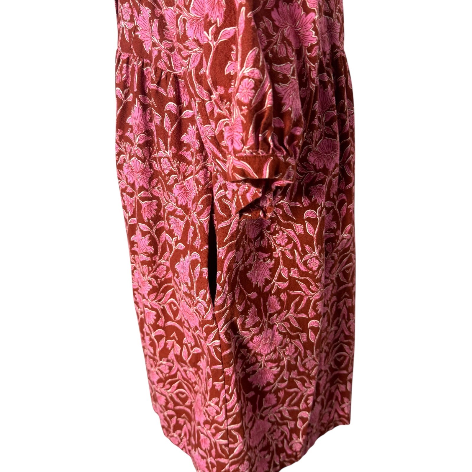 Universal Thread Puff Sleeve Mini Dress Size S Pockets Floral Prairie Feminine