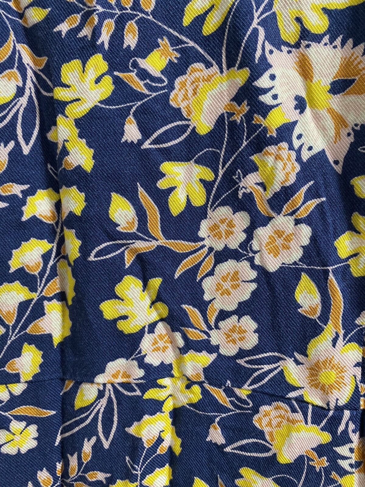 Goodthreads Women’s Tulip Sleeve Button Down Dress Blue With Wildflowers Small