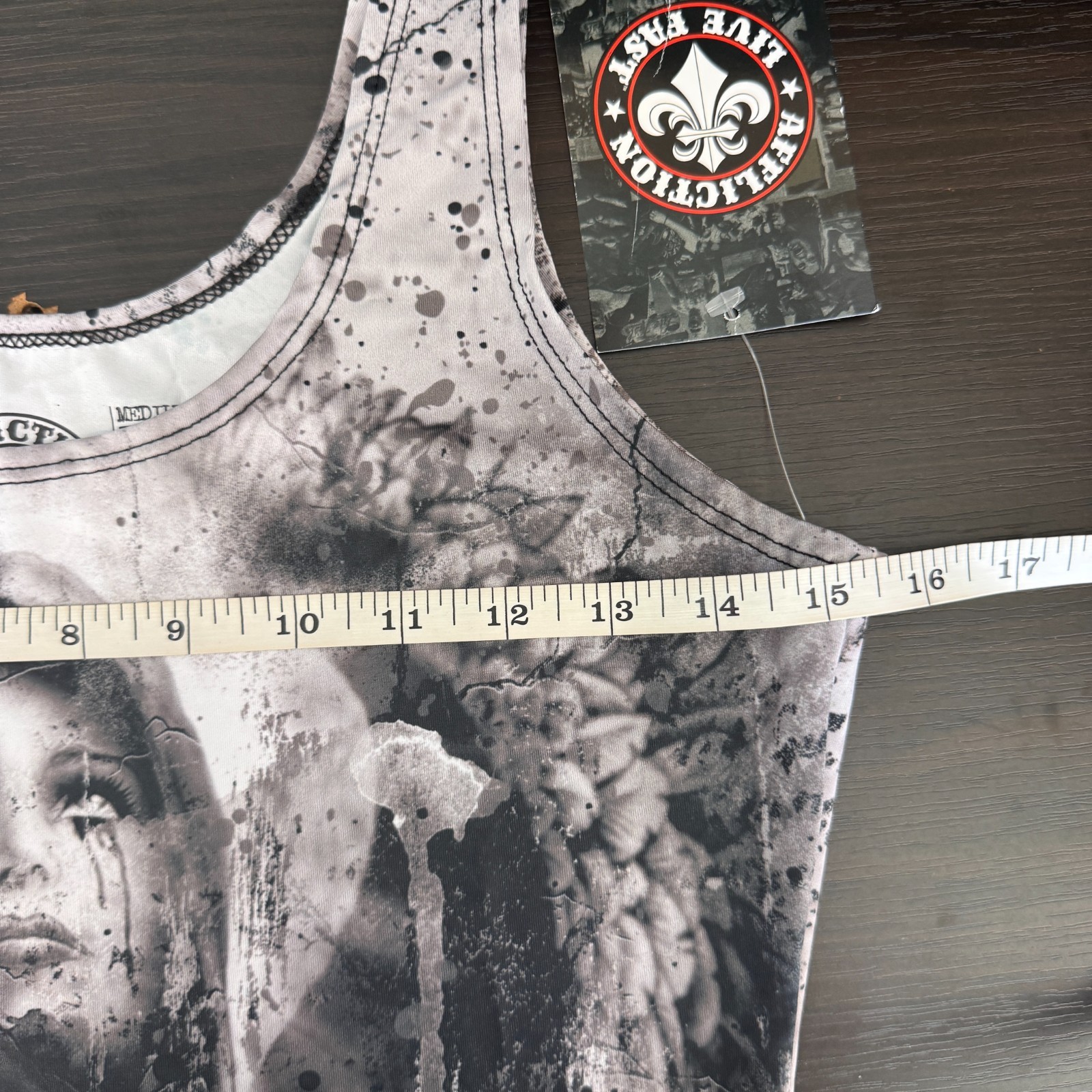 Affliction Dress Womens Medium Praying Woman Mourning Graphic Tankdress Goth Emo