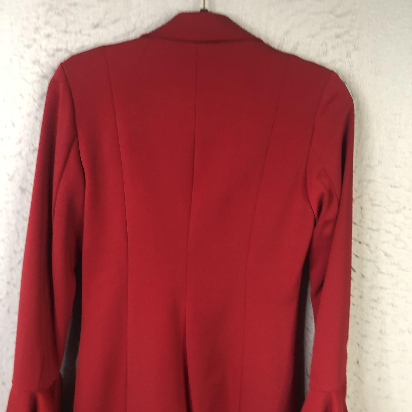 Issue New York Dress Womens M Red Ruffle Jacket Mini Long Sleeve Party Cocktail