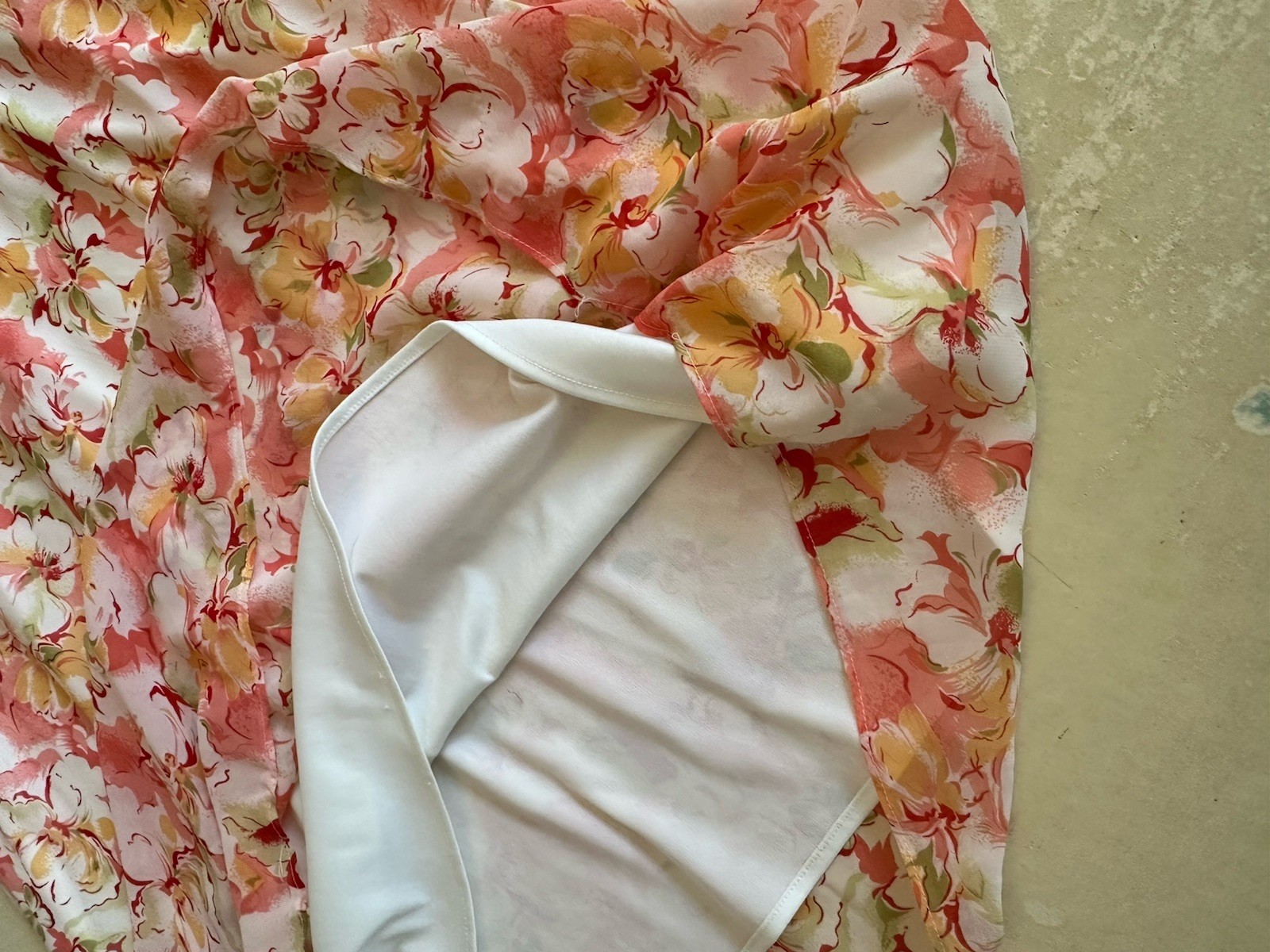 J.B.S. Womens Peach White Yellow Green Sleeveless Chiffon Midi Dress Sz 16 Pre-o