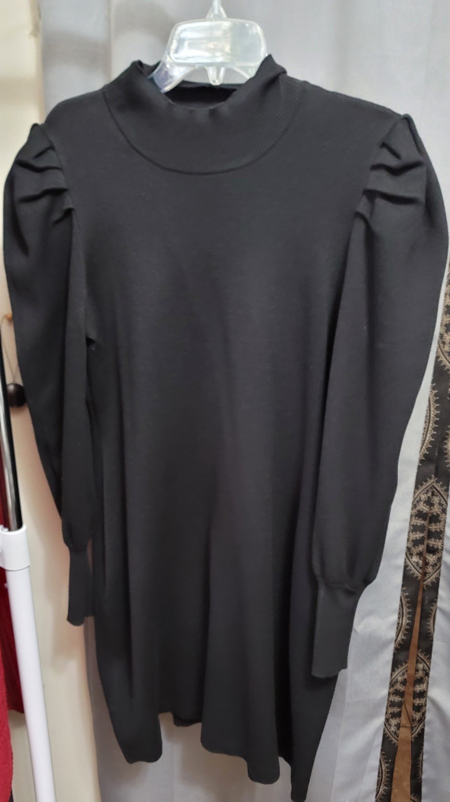 Womens Size 1X Black Melonie T Long Sleeve Sweater Style Dress
