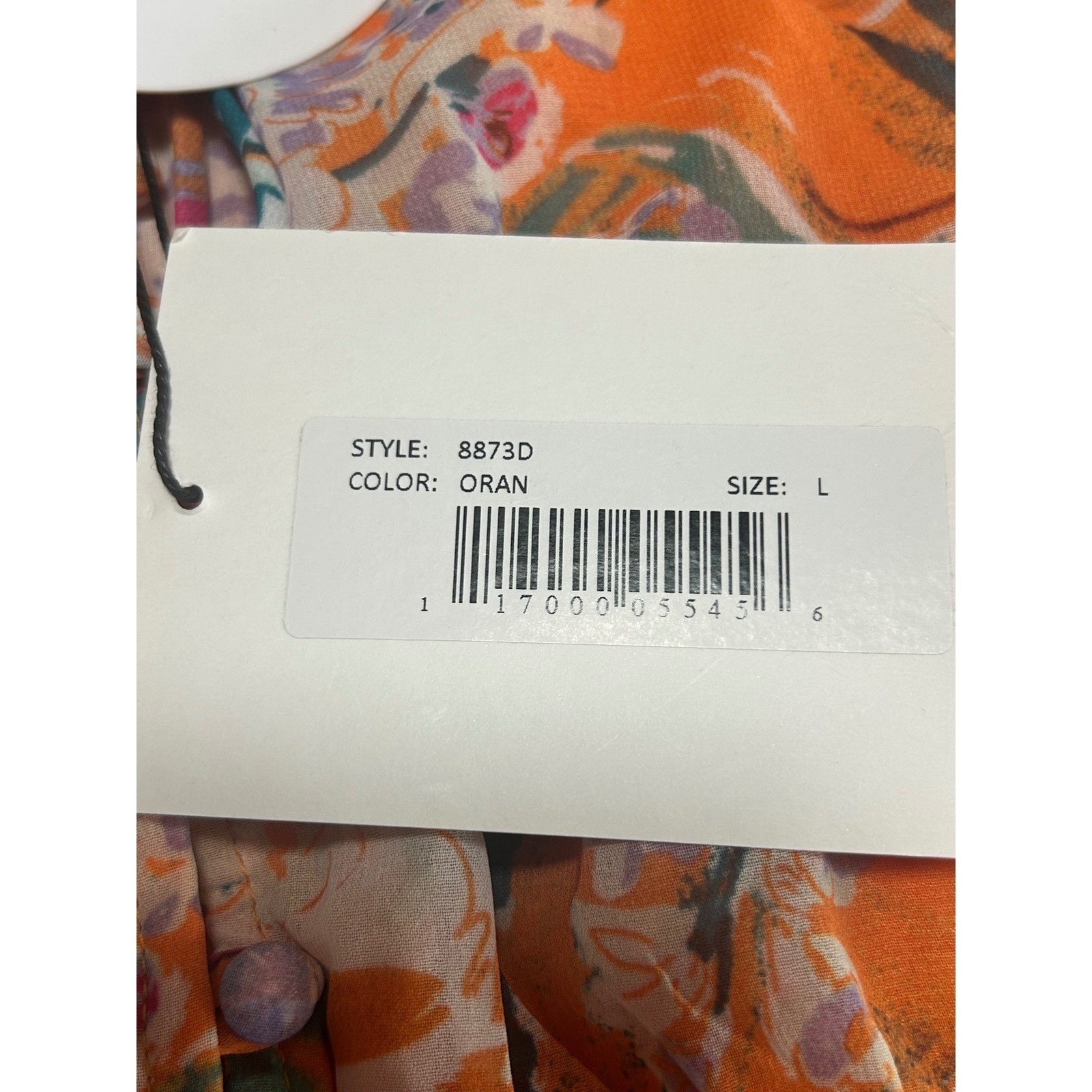 NEW DELUC LARGE Romper Orange Floral Print Tie Neck Long Sleeve Ruffle – AC