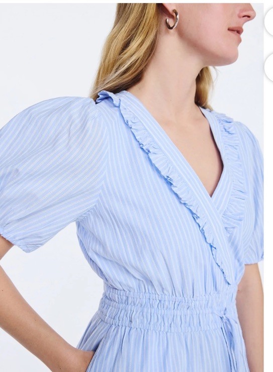 NWT Free Assembly Tiered Ruffle Mini Dress Short Puff Sleeves Women’s XS