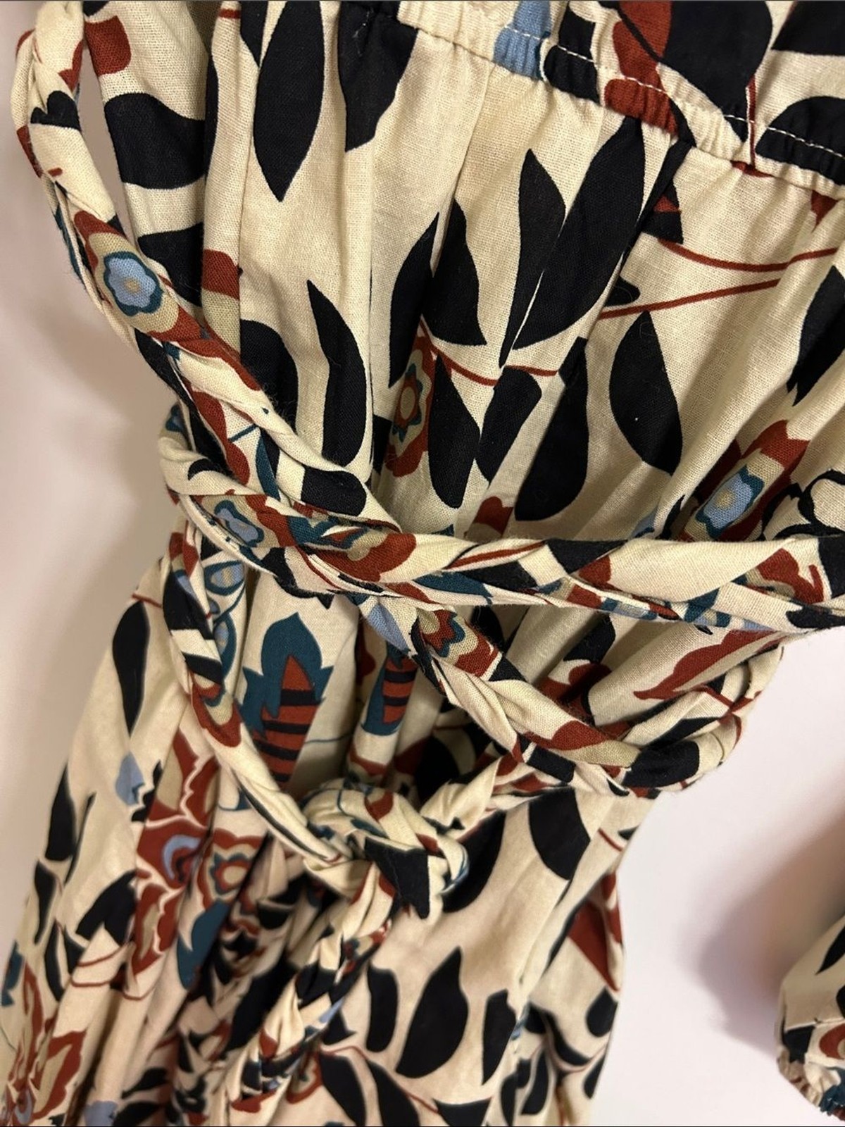 Jacquie the Label Anthropologie Braided Tie-Waist 100% Cotton Dress Medium NWOT