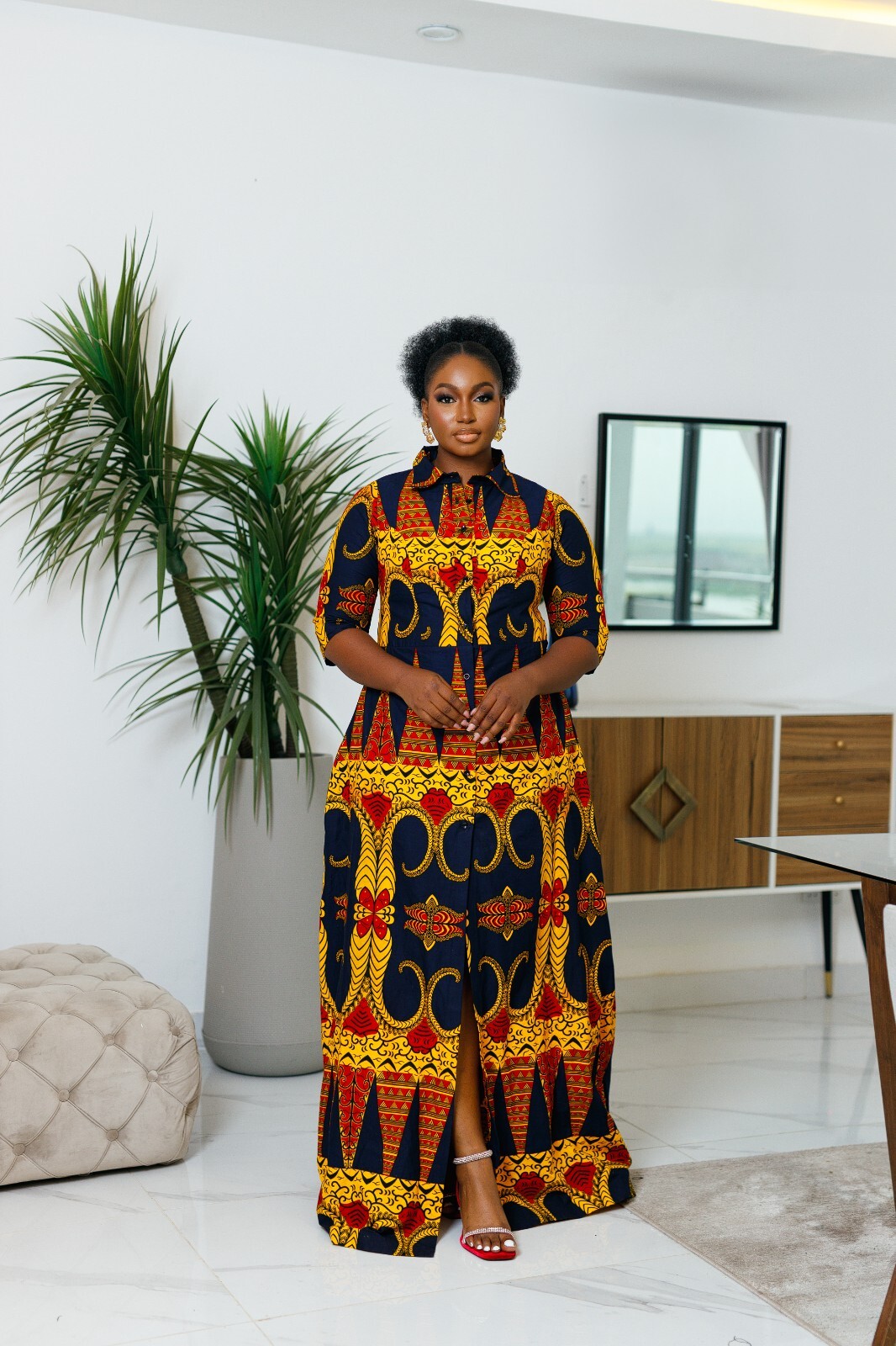 MYTRIBENG TEGA AFRICAN PRINT MAXI DRESS