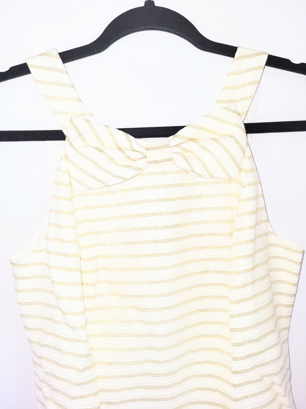 NWOT Lilly Pulitzer Henley Metallic Gold & Ivory White Sheath Dress Size 4