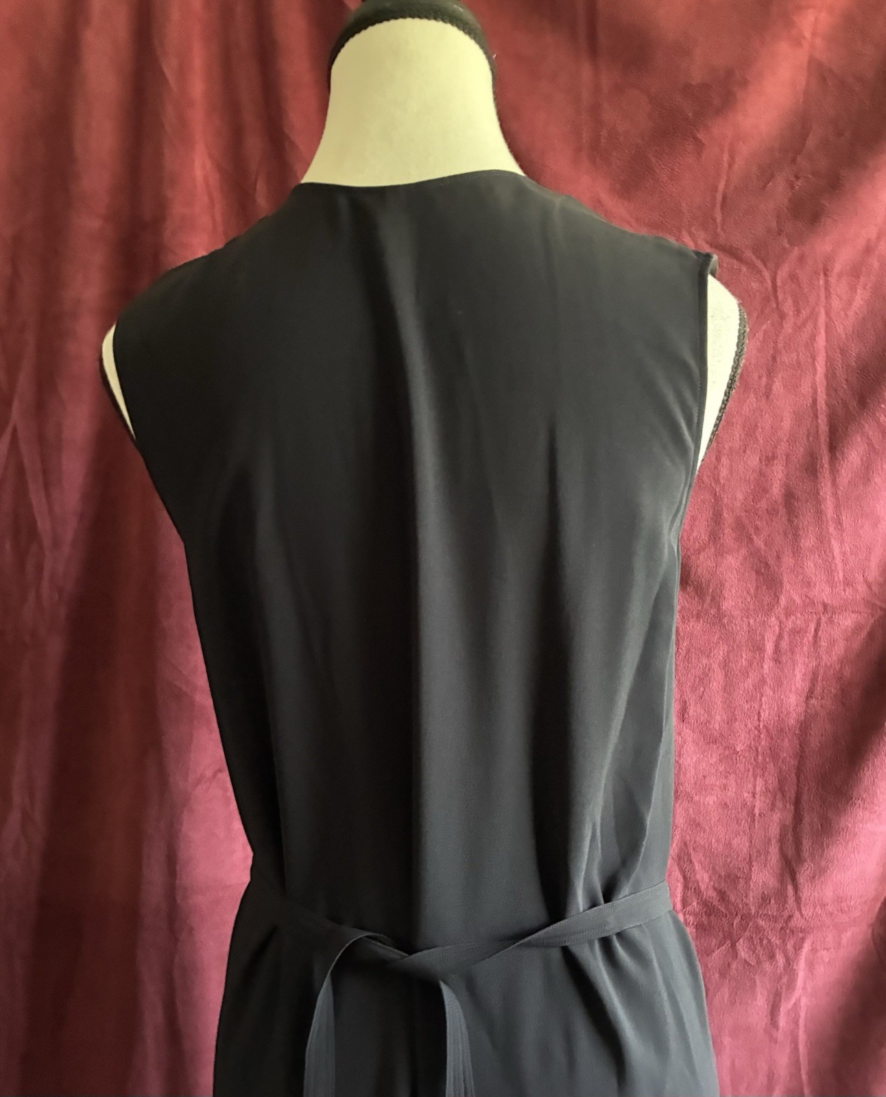 Helmut Lang Black Midi Wrap Dress Side Slits Sleeveless XS