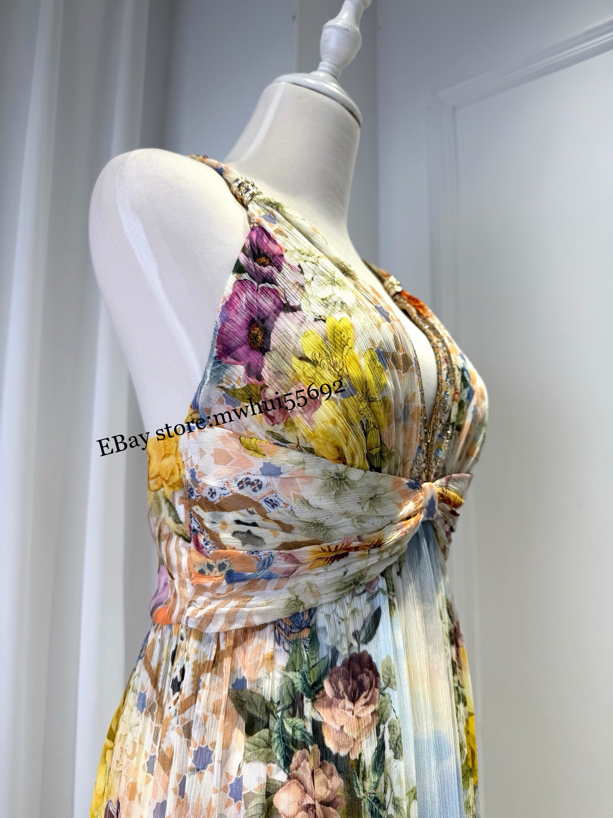 CAMILLA luxury elegant temperament holiday Maxi Dresses V-neck sleeveless 2026