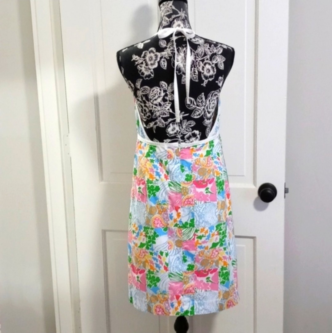 💐SIZE 8 HTF/VTG Lilly Pulitzer💐 – Multi Patchwork Halter Tie Dress
