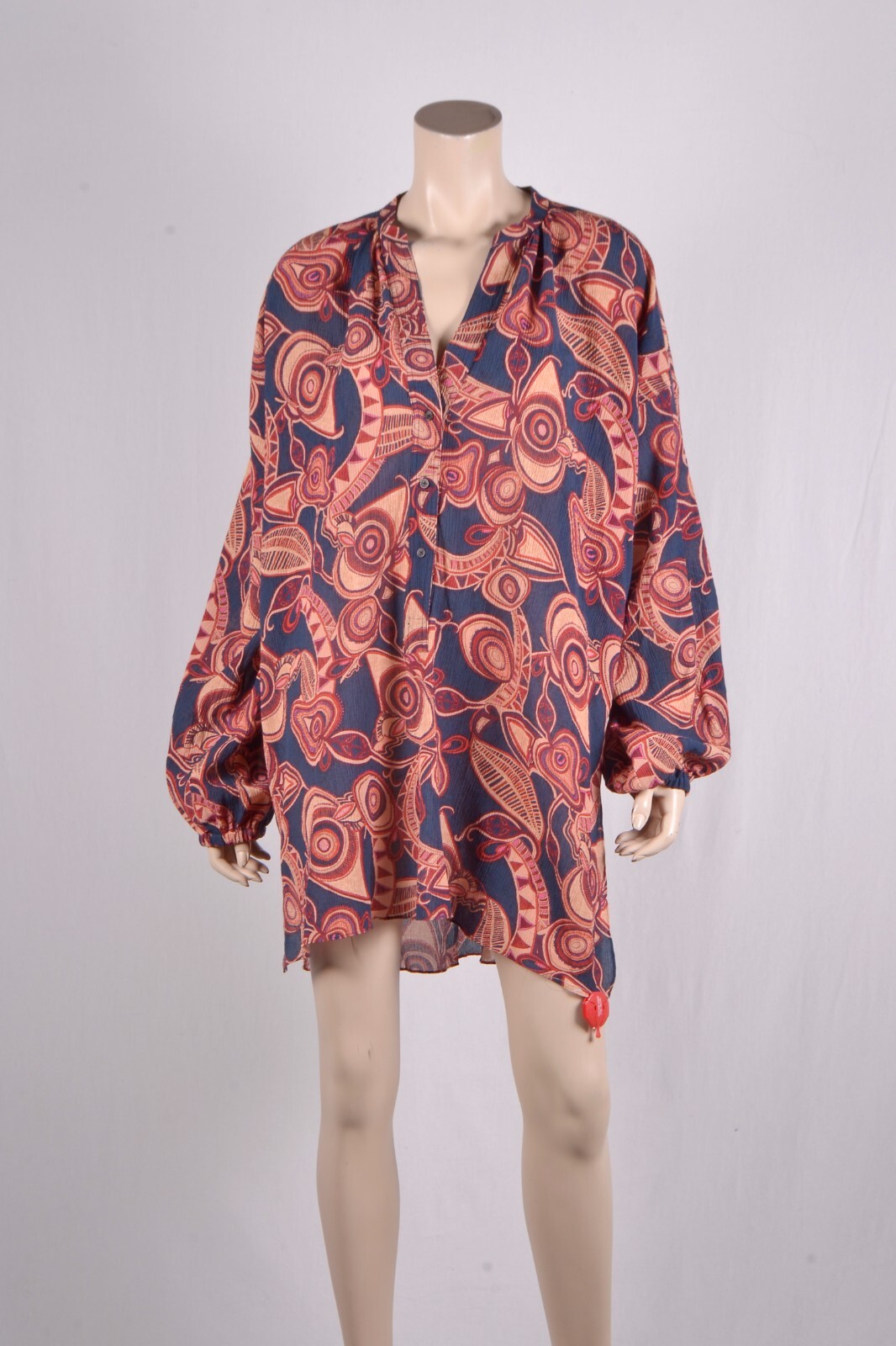 NWT $295 A.L.C. Paulina Printed Silk Gauze Mini Shirt Dress M/L