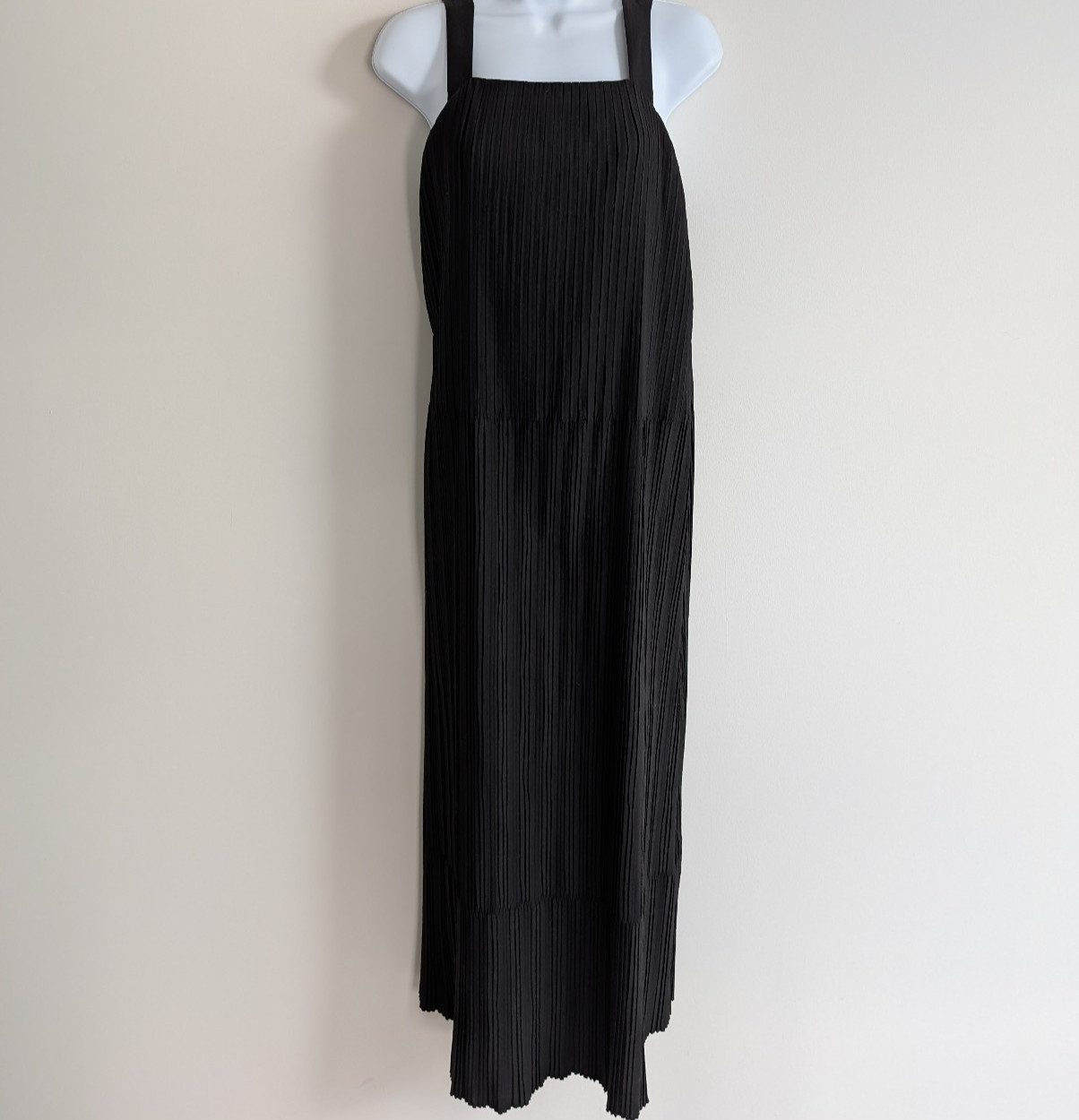 COS Midi Dress Womens XS Pleated Minimal Drop Waist Shift Relaxed Old Money