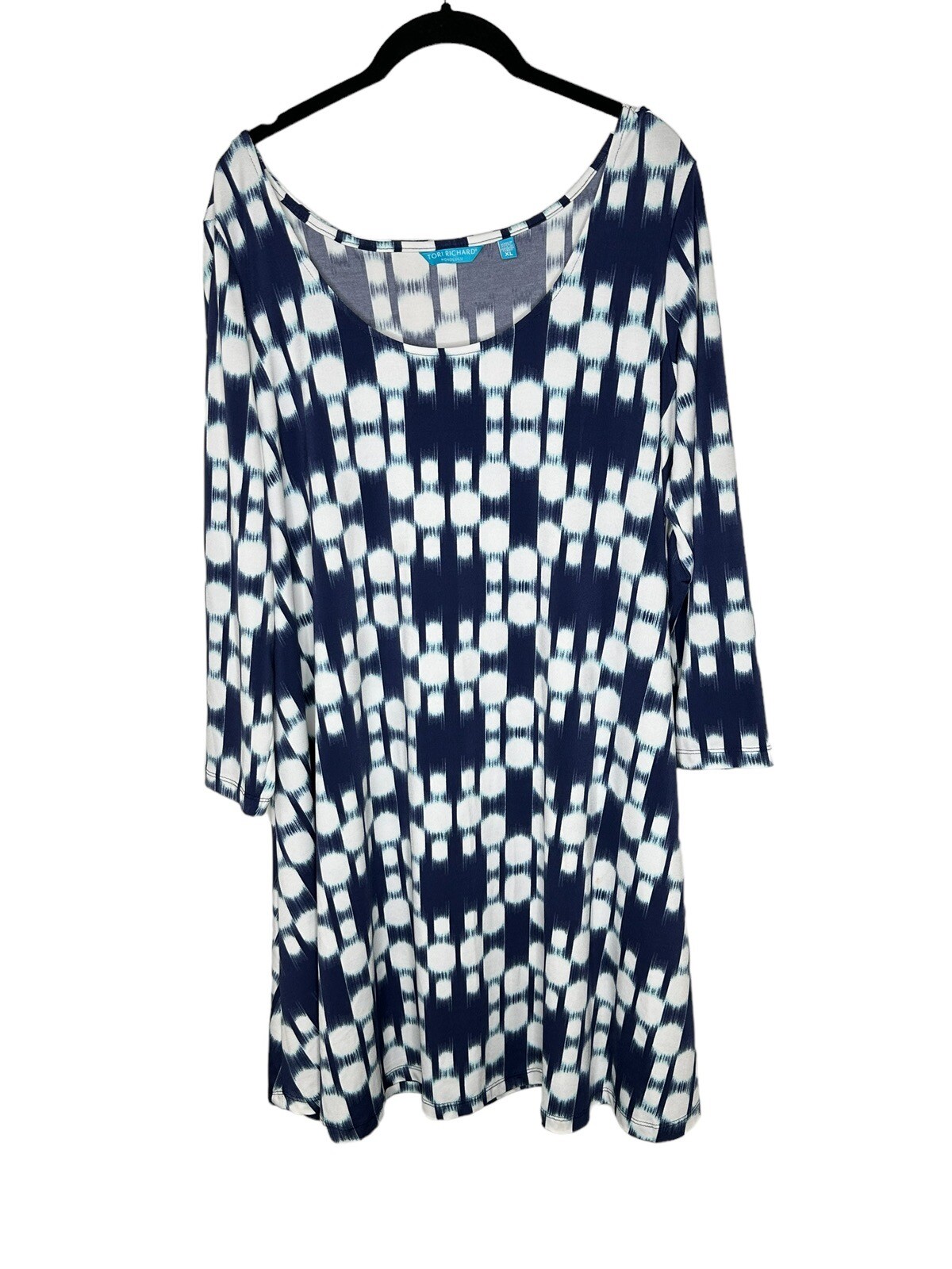 Tori Richards Honolulu Women’s Dress XL 3/4 Sleeves Kalos Isabel Midnight