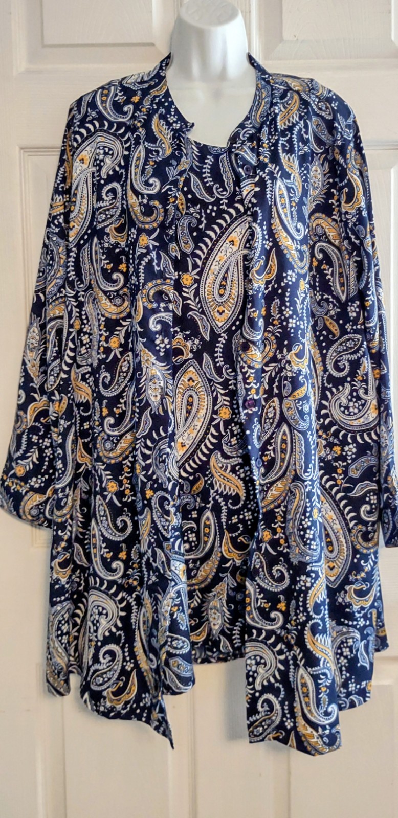 JESSICA LONDON Blue Paisley Tank Dress W/ L/S Matching Cover Up Women’s Size 20