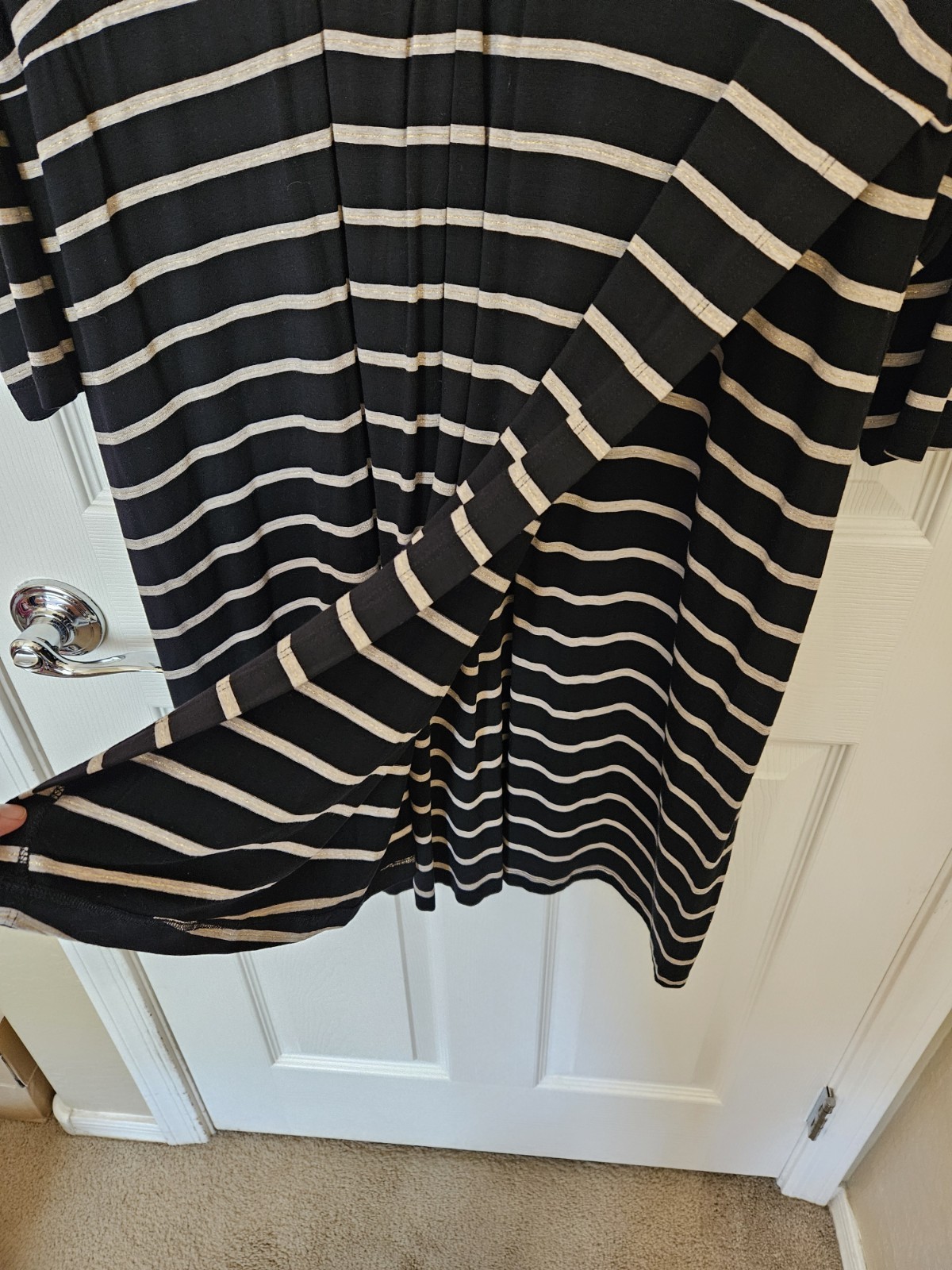 NWT Soma Elise Long Sleeve Energy Stripe Surplice Neckline Dress, Sz. XXL