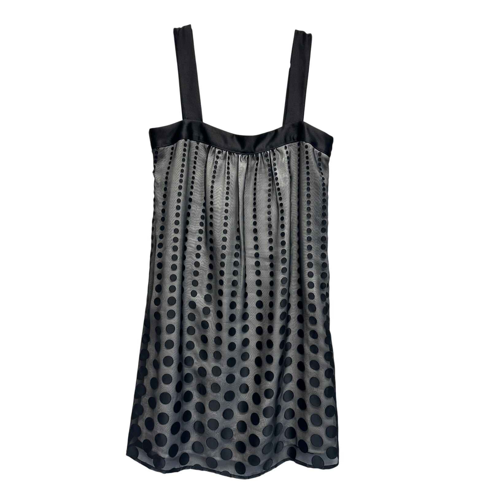 White House Black Market WHBM Dress Women 4 Overlay Polka Dot Sheer Coquette