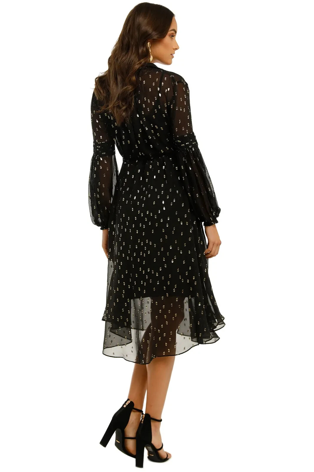 HUSK Paradise Black Silk Lurex Event Dress Cocktail Size 14 AU Pre Owned