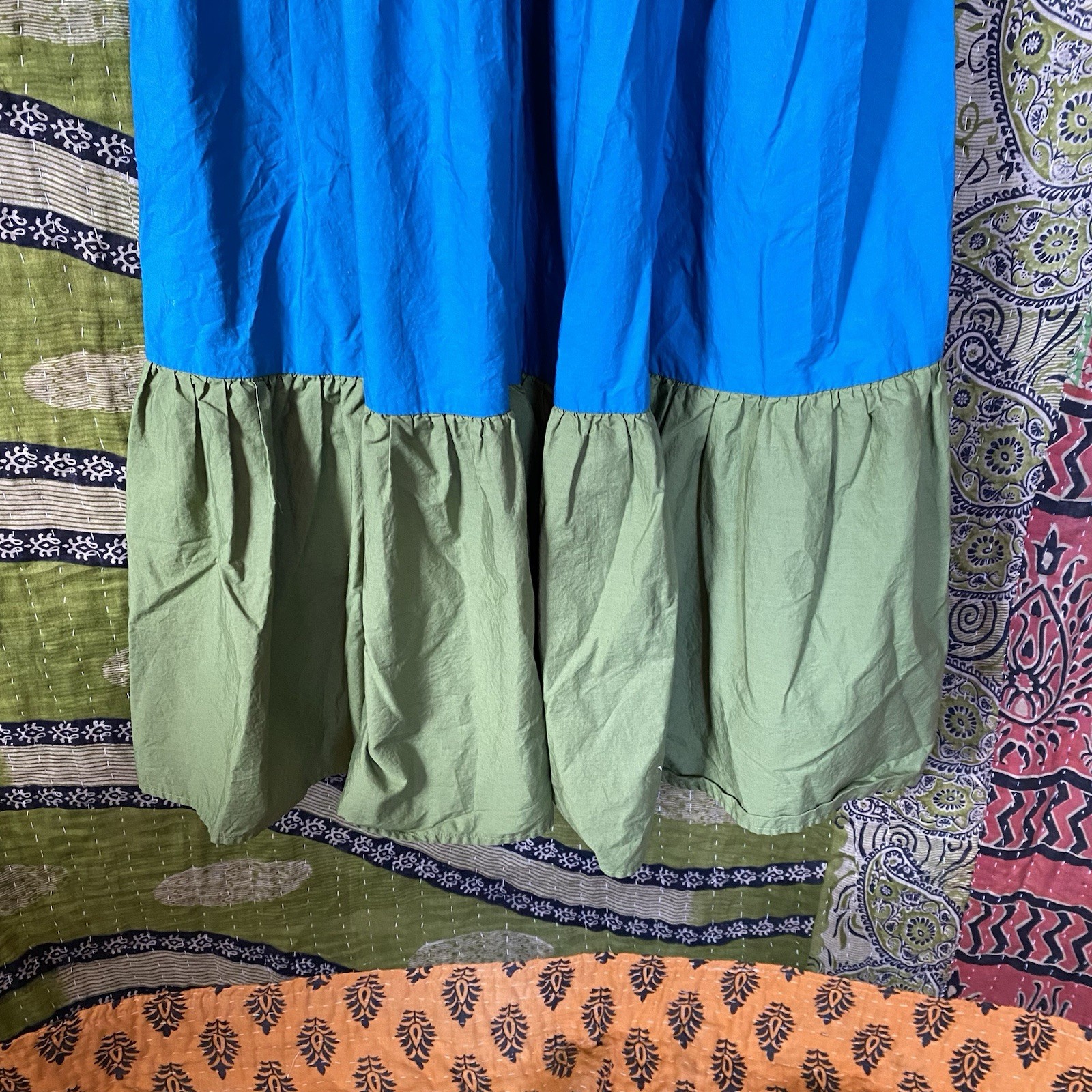 Boden Red/ Pink/ Blue/ Green Colorblock Trapeze Cotton Maxi Dress Size 6 Petite