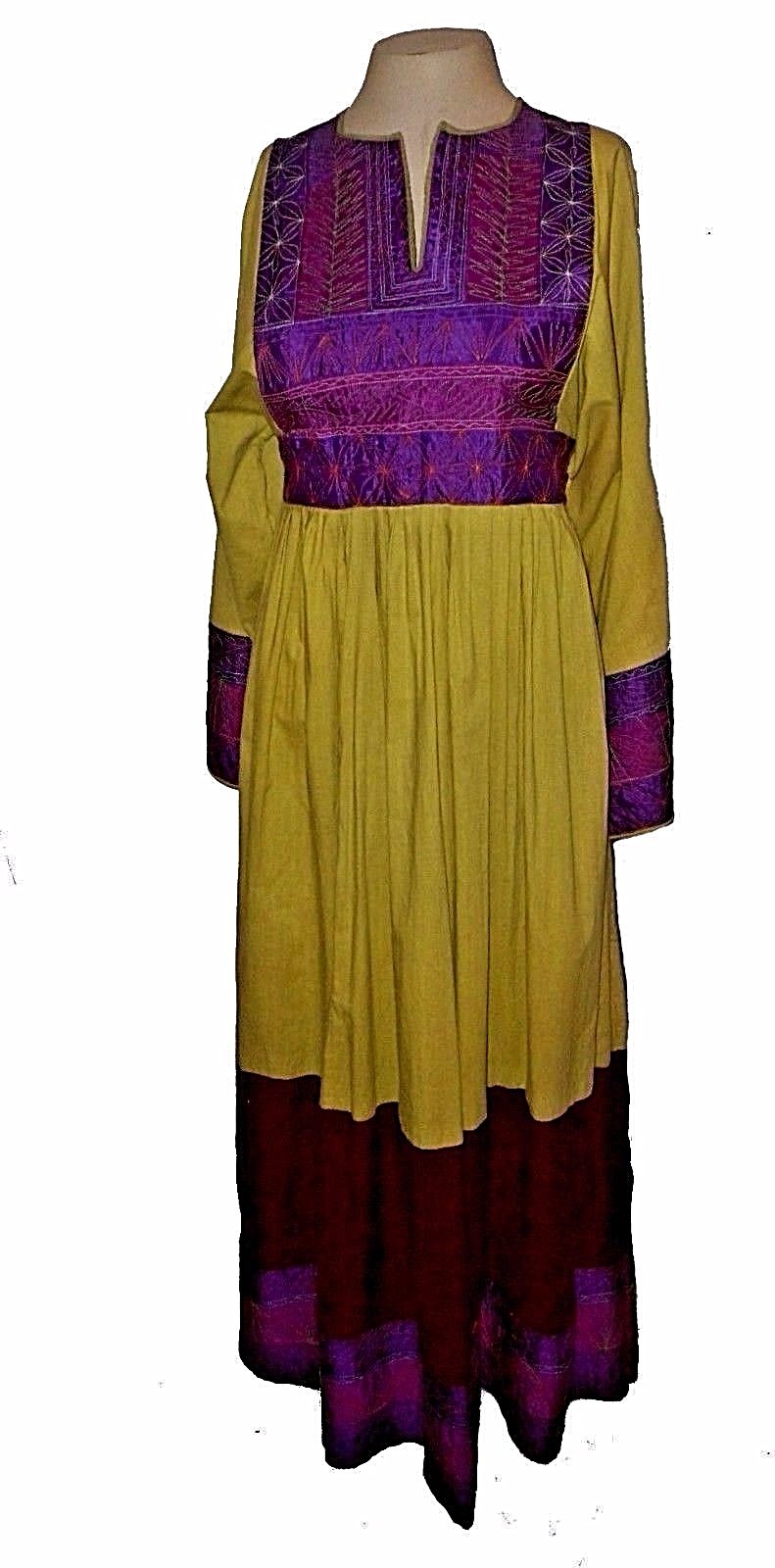 Dress, Friend Tailoring Afghanistan hand-made Quilted 100%-Cotton 1-of-a-kind M