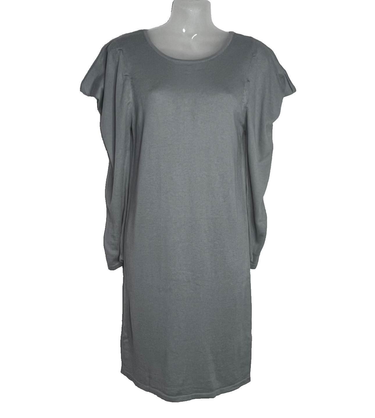 Hoss Intropia Silk Cashmere Blend Sweater Dress Womens Small Gray Batwing Sleeve