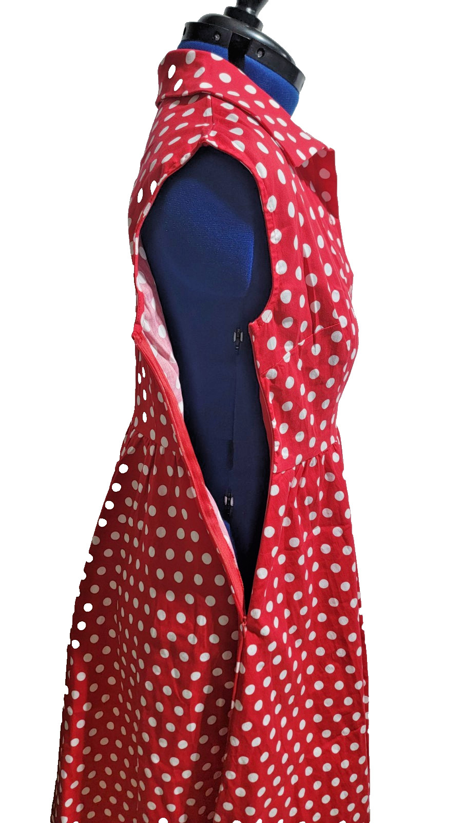 Red & White Polka Dot vintage looking, 1950s housewife wife style dress size XL